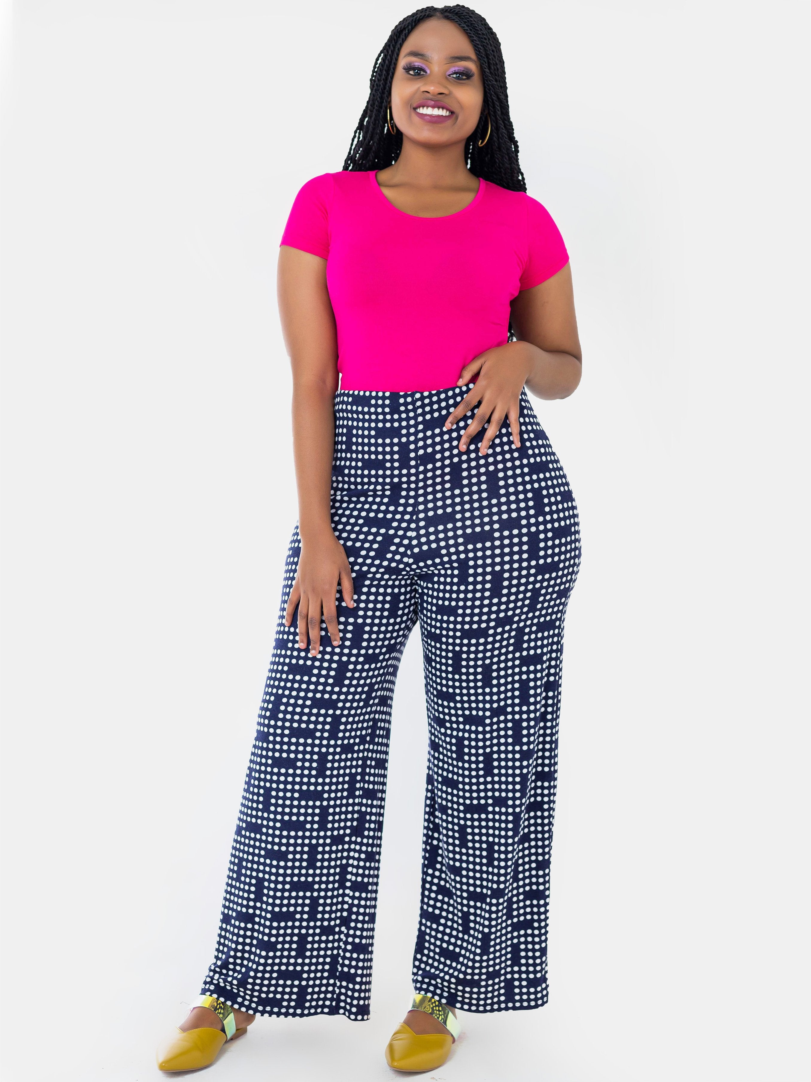 Vivo Barbara Palazzo Pants - Navy Blue - Shop Zetu