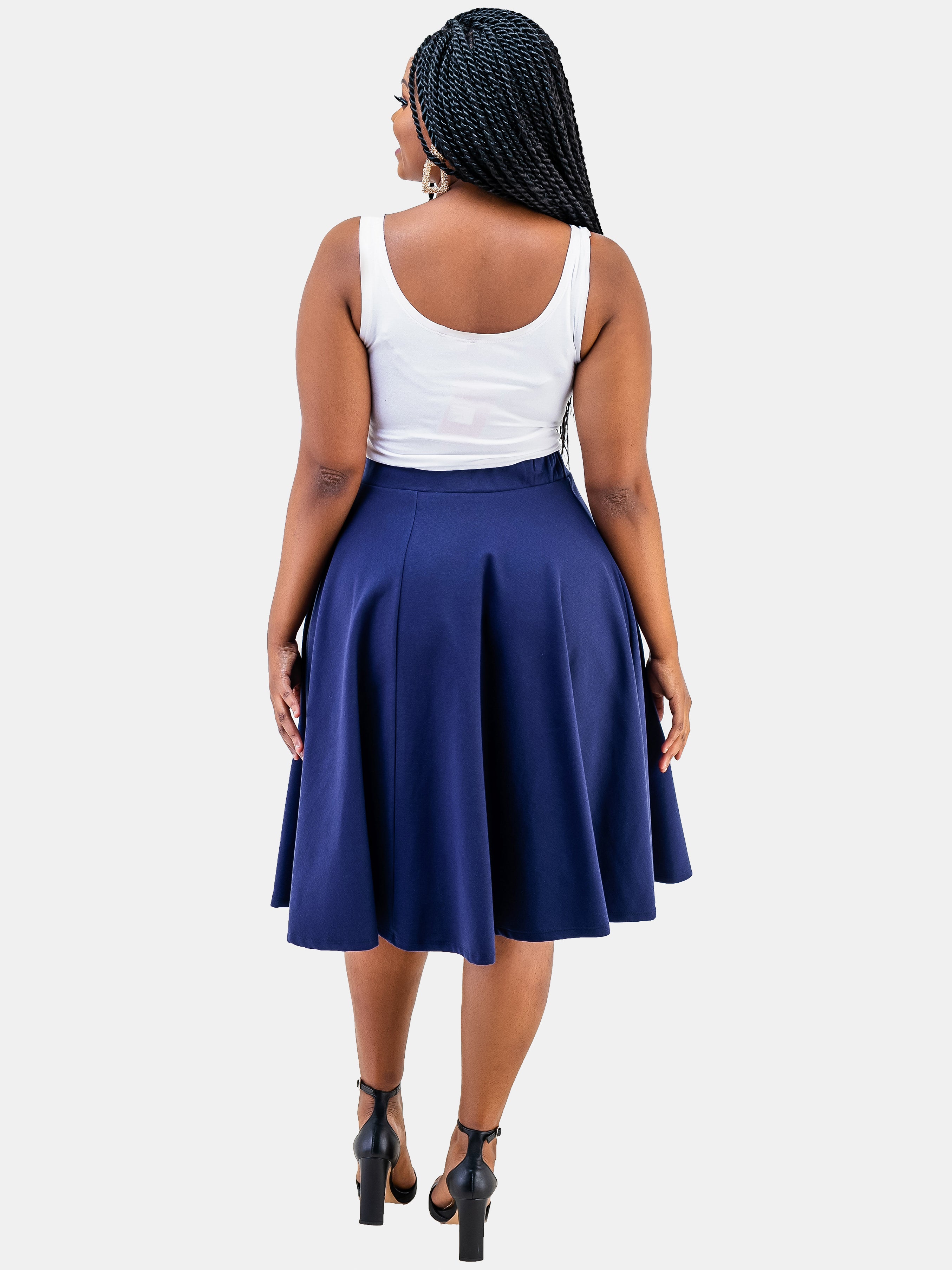 Vivo Basic Circular Skirt - Navy Blue