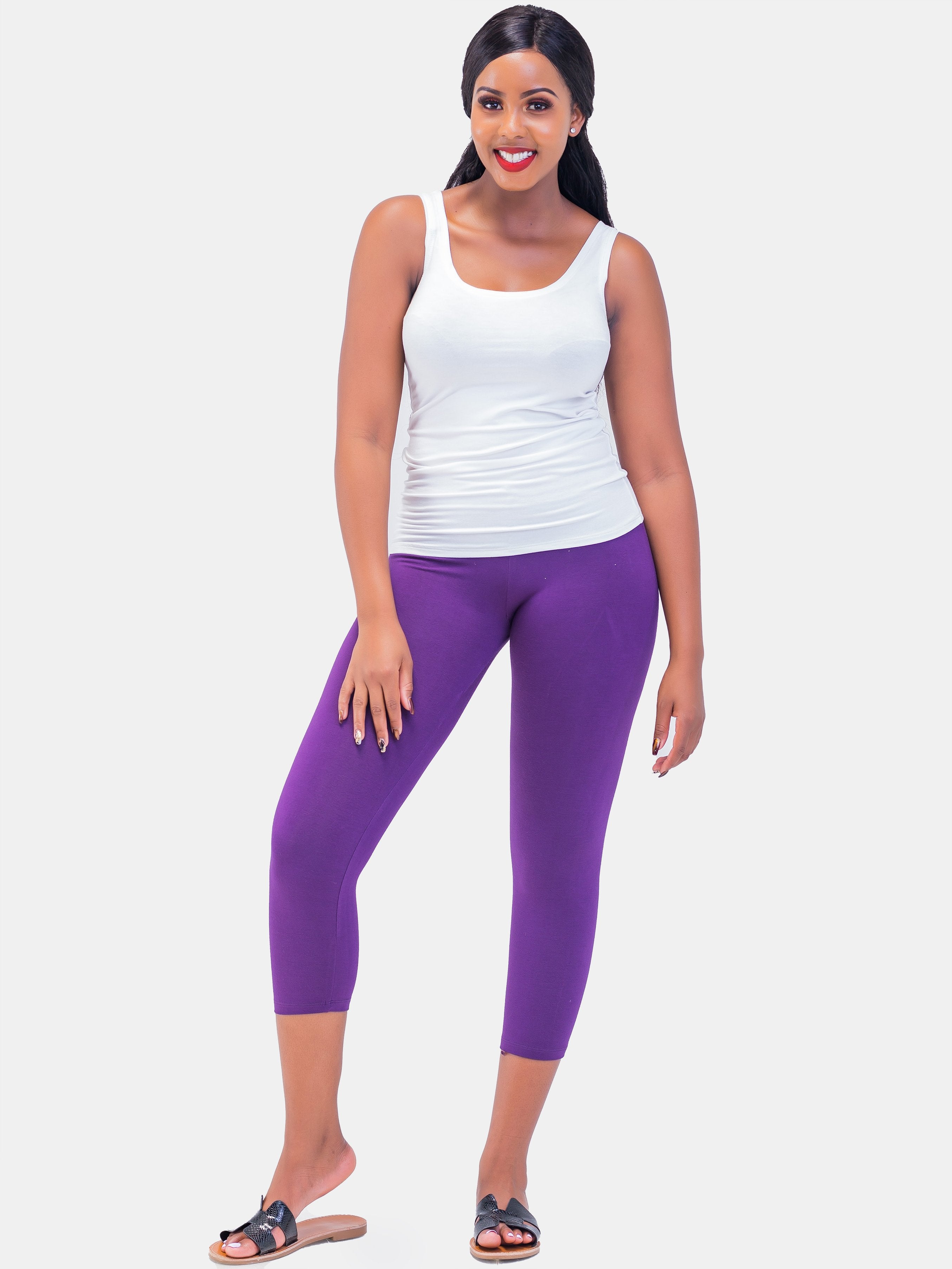 Vivo Capri Leggings - Purple - Shop Zetu