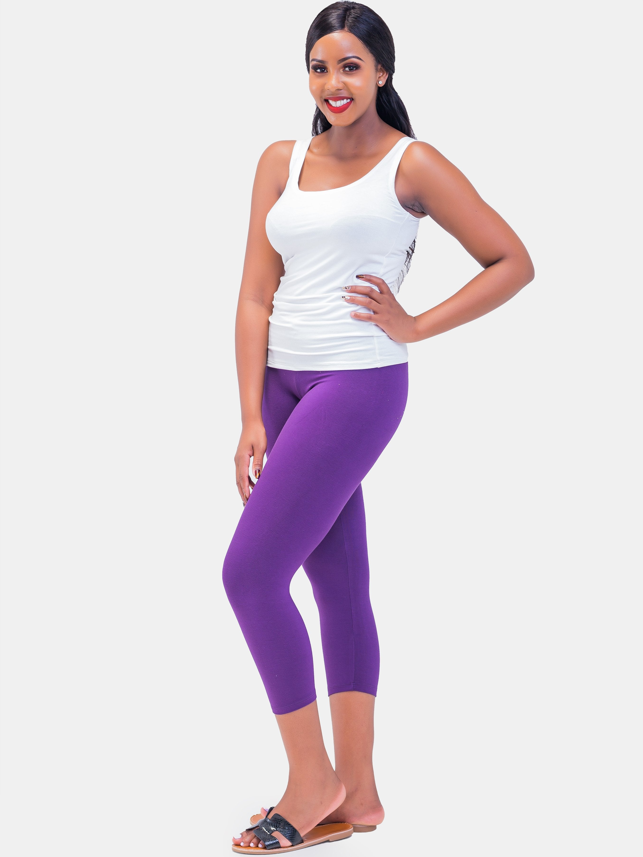 Vivo Capri Leggings - Purple - Shop Zetu