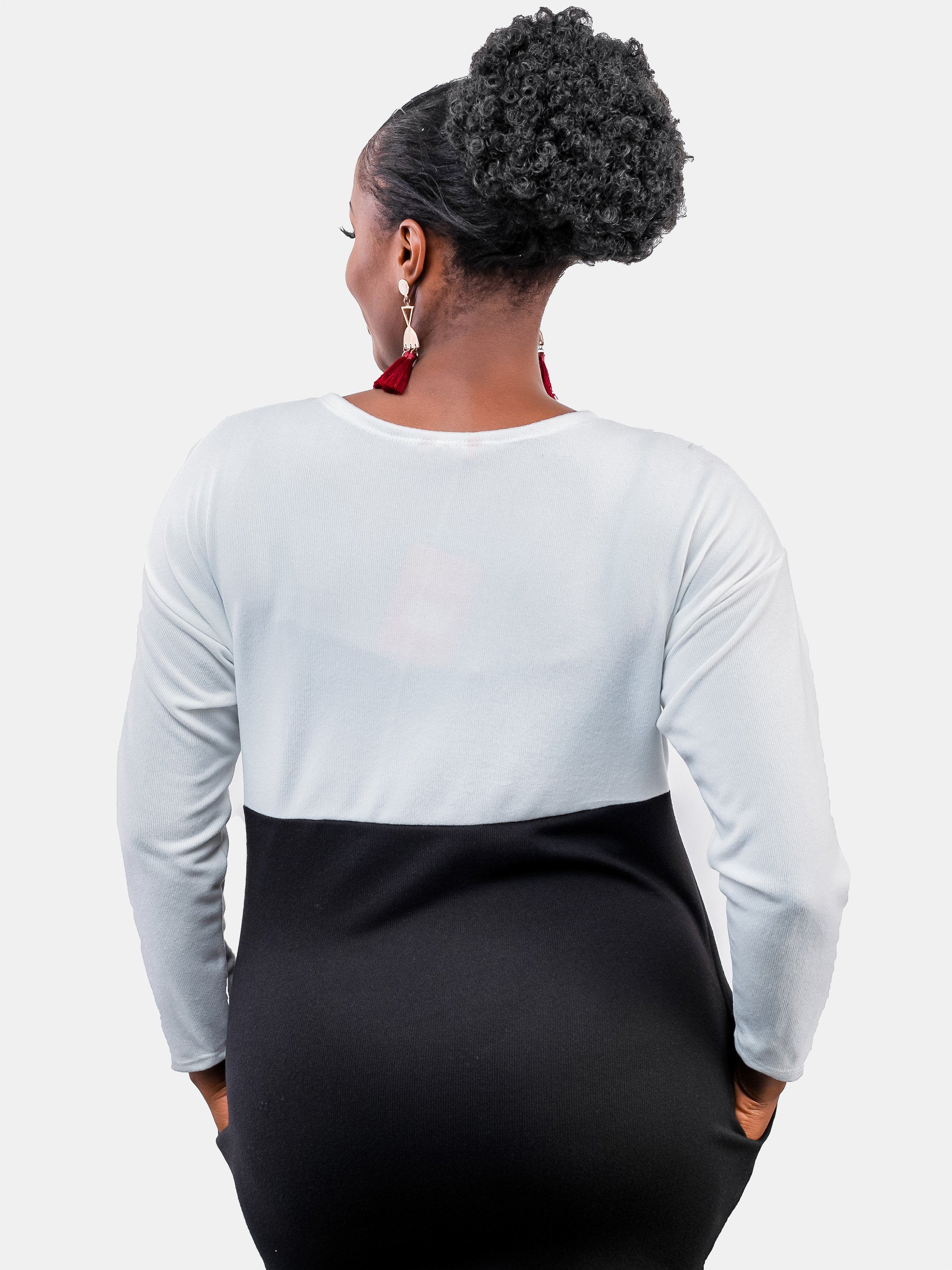 Vivo Dada Sweater Top - White/Black - Shop Zetu