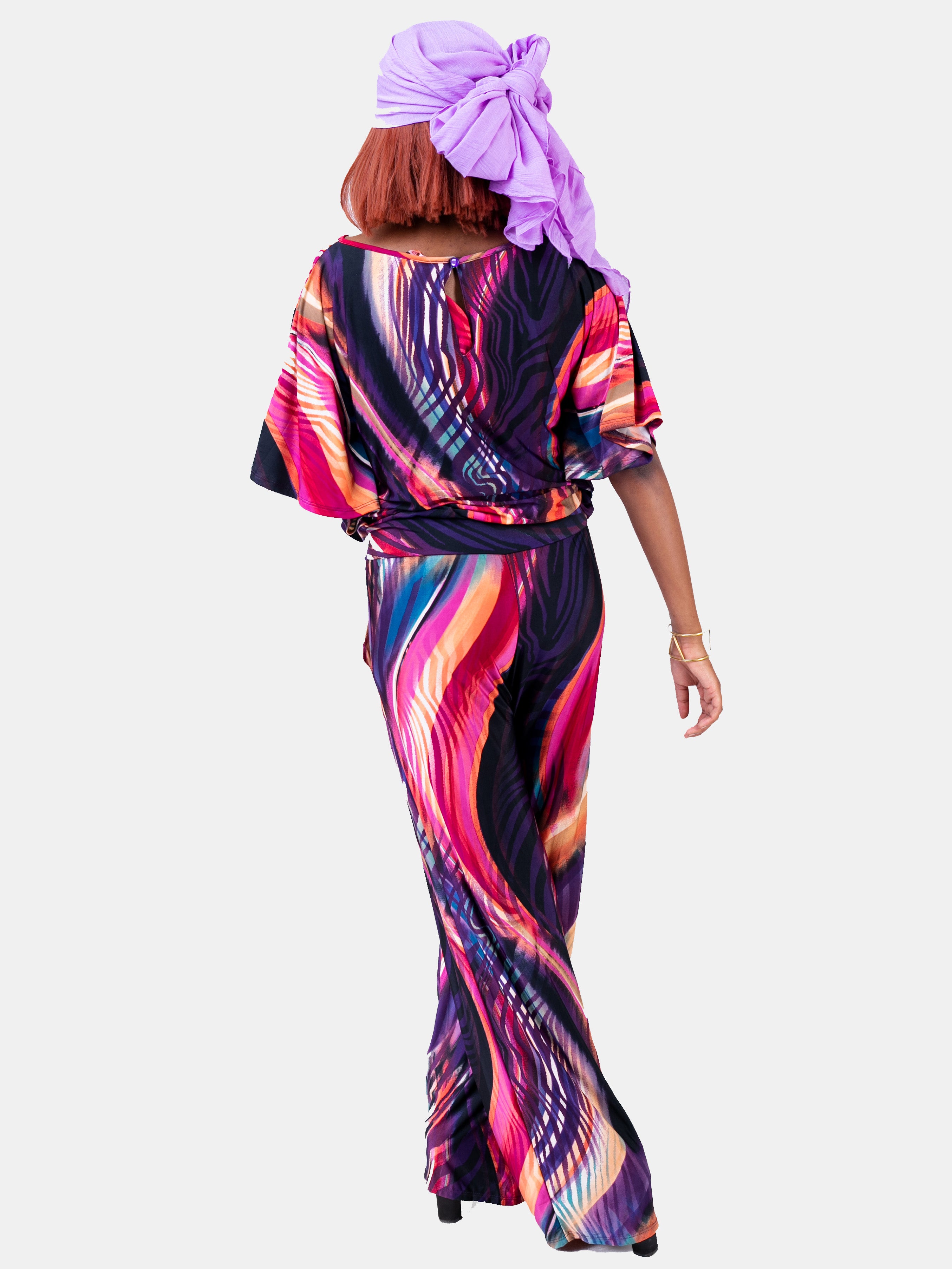 Vivo Gertie Jumpsuit - Purple Print