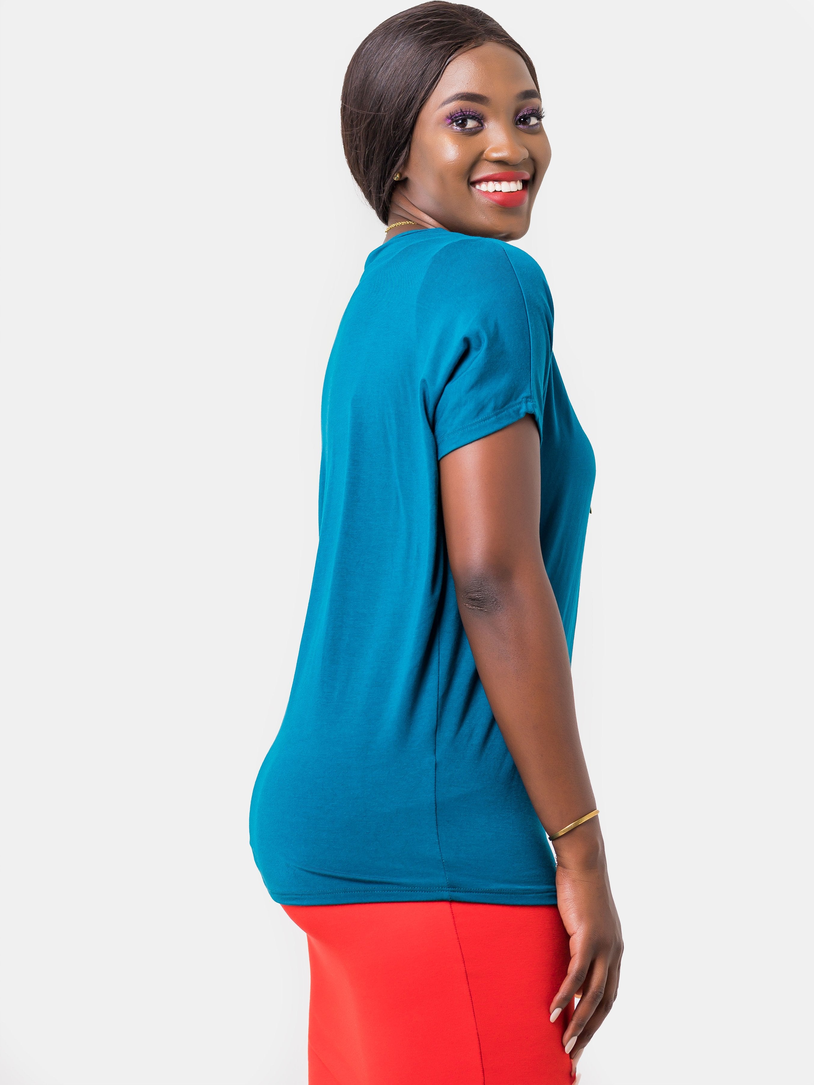 Vivo Gwen Loose Top - Teal (Special Offer) - Shop Zetu