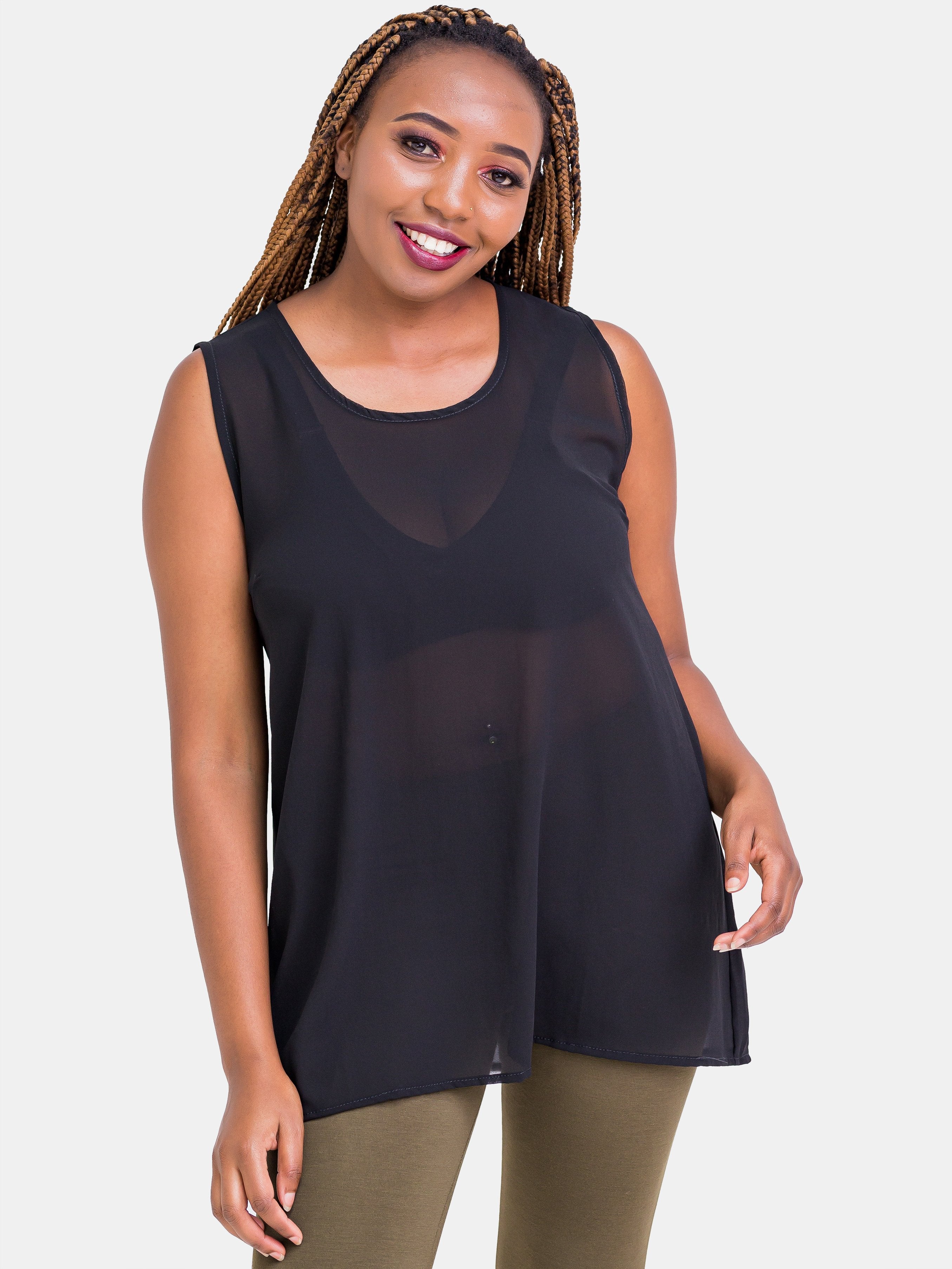 Vivo Harriet Chiffon Top - Black