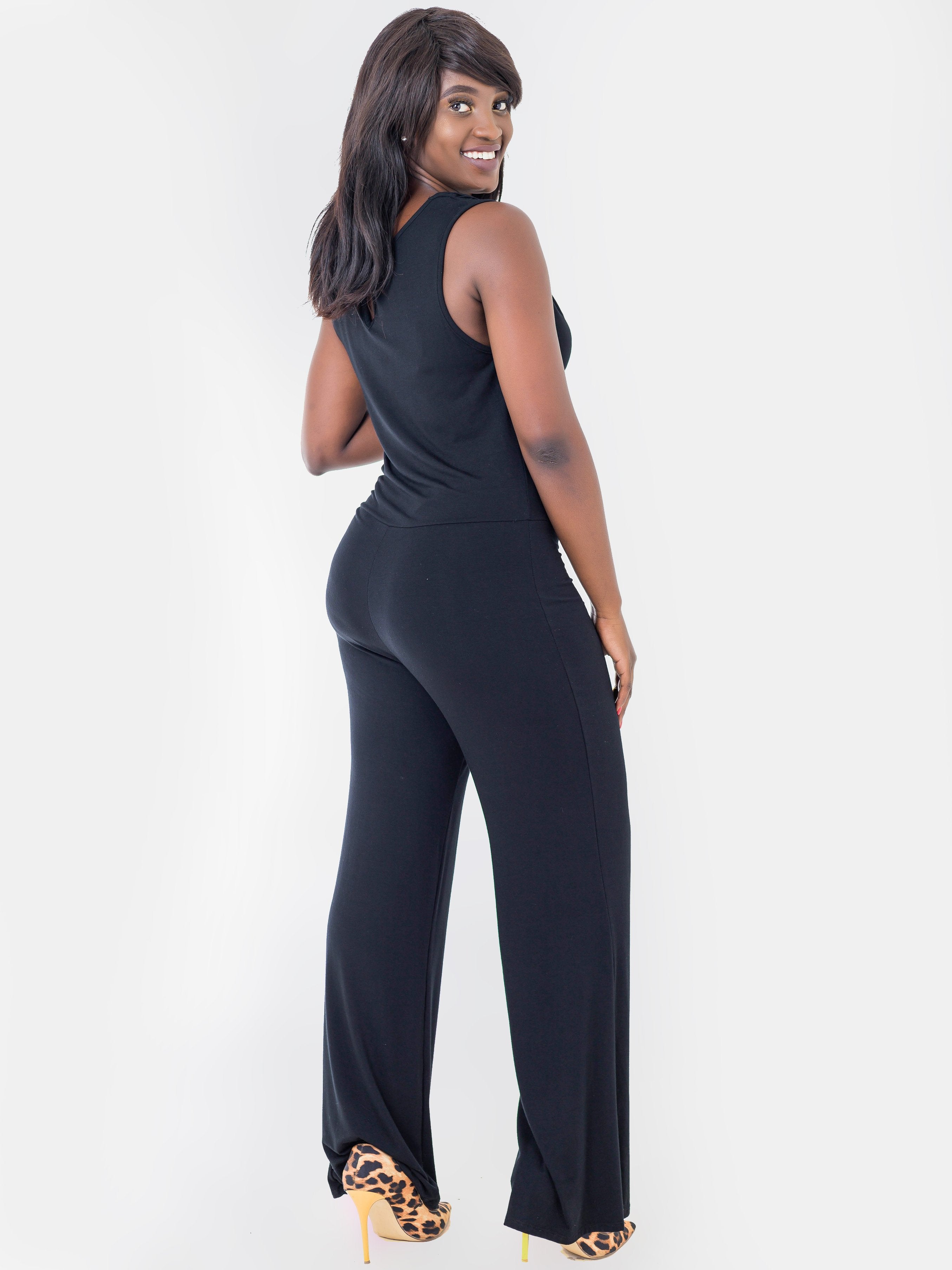 Vivo Jaime Cowl Jumpsuit - Black - Shop Zetu