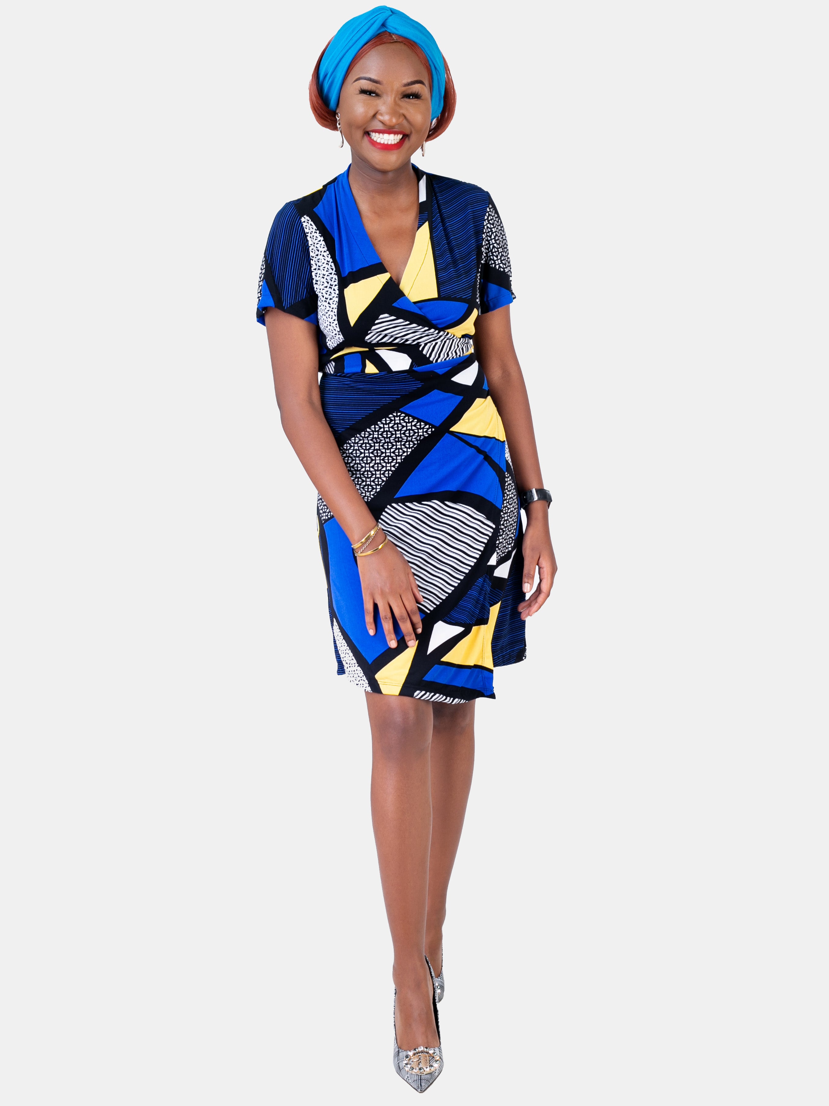 Vivo Jemima Short Dress - Blue Print