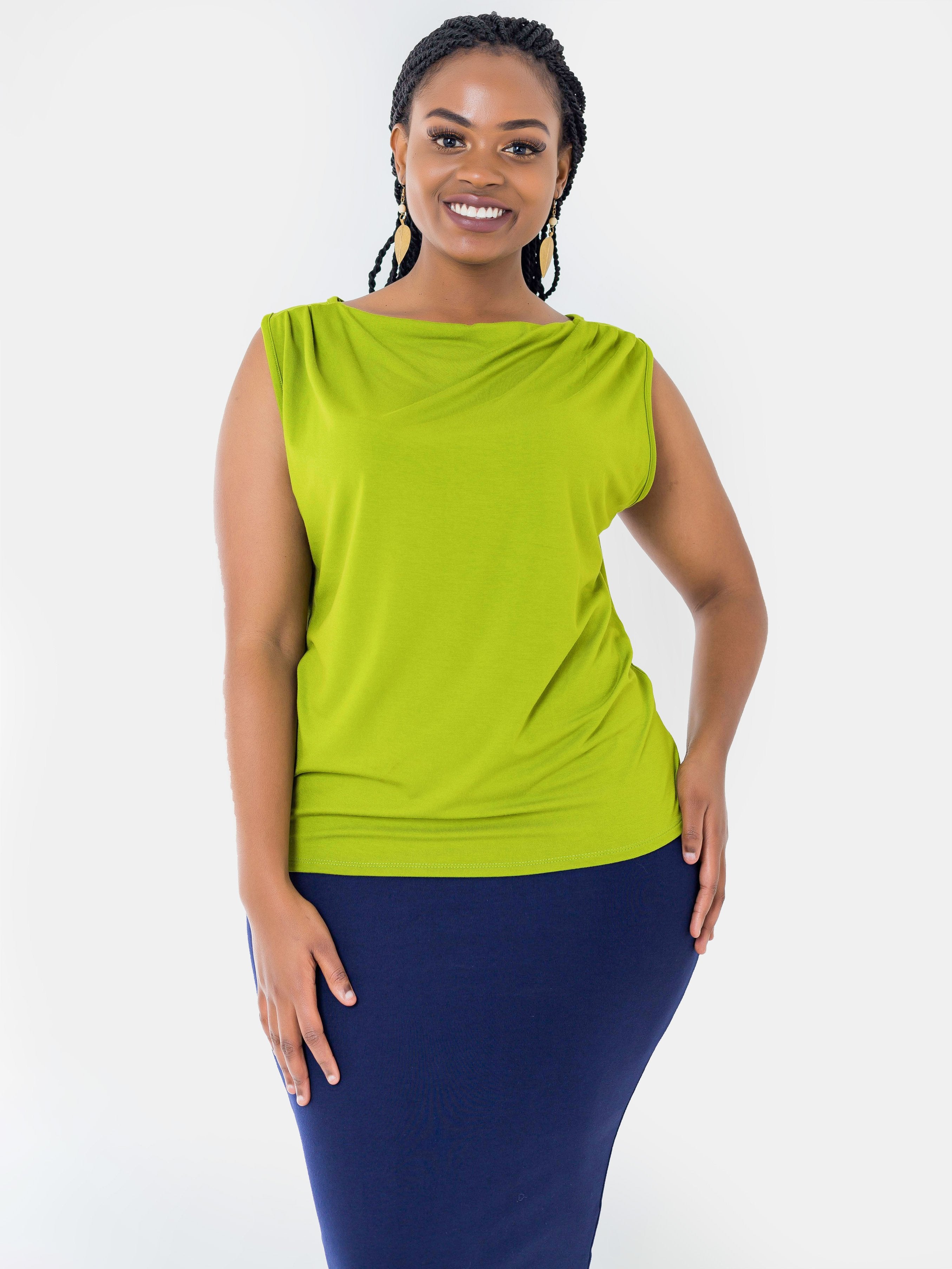 Vivo Joanna Cowl Top - Green - Shop Zetu