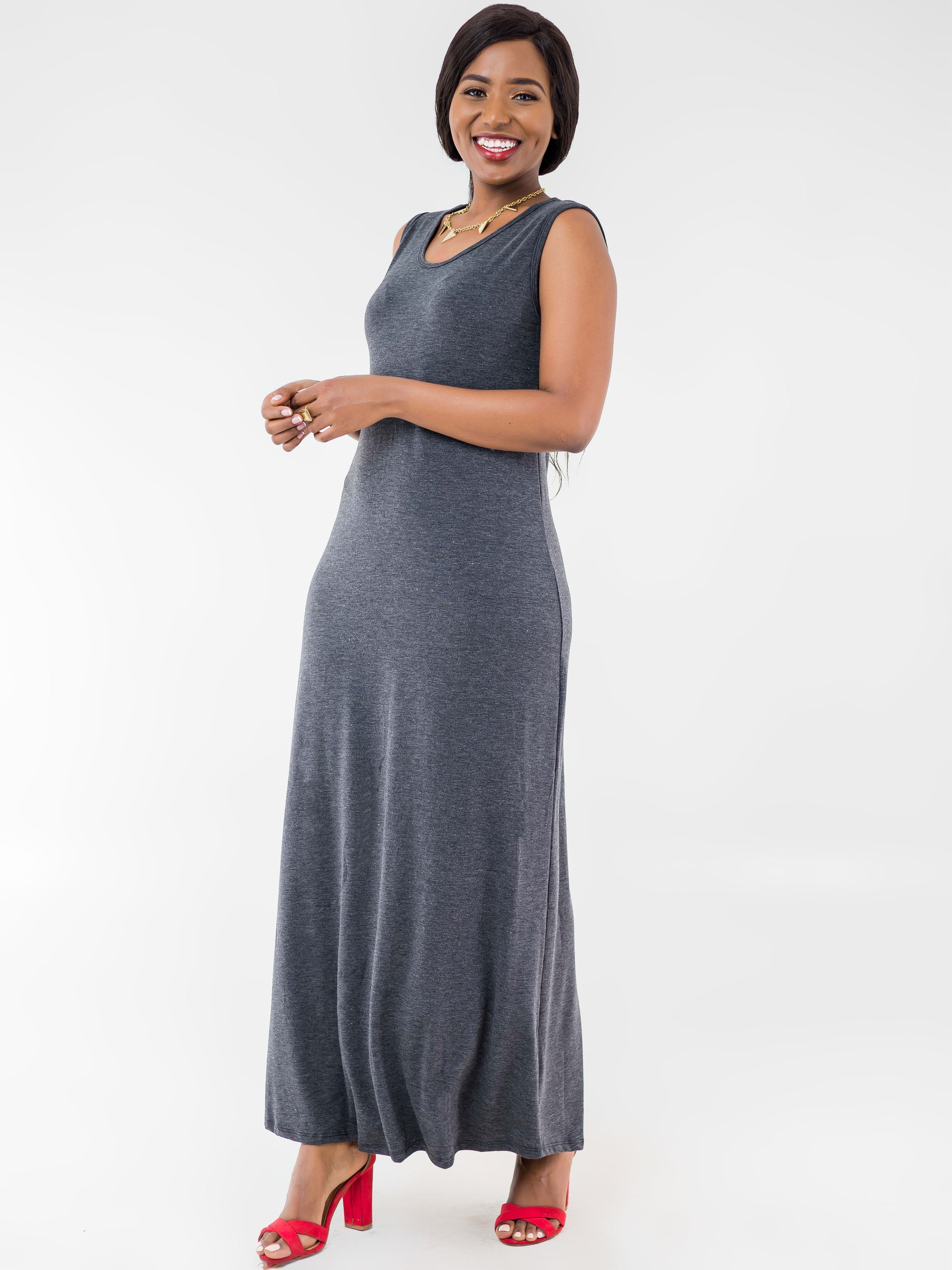 Vivo Roberta Maxi Dress - Dark Grey - Shop Zetu