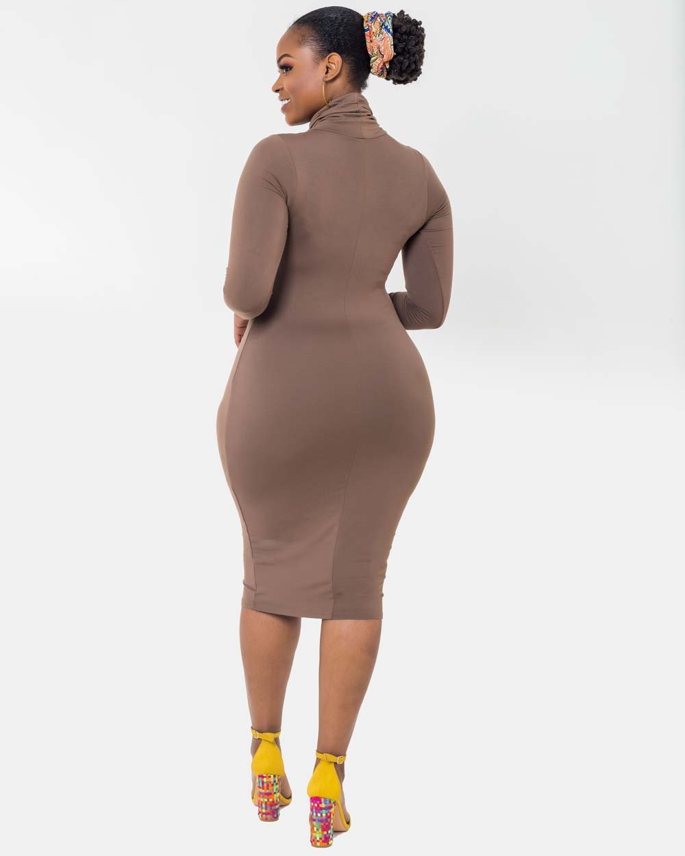 Vivo Turtleneck Bodycon - Taupe - Shop Zetu