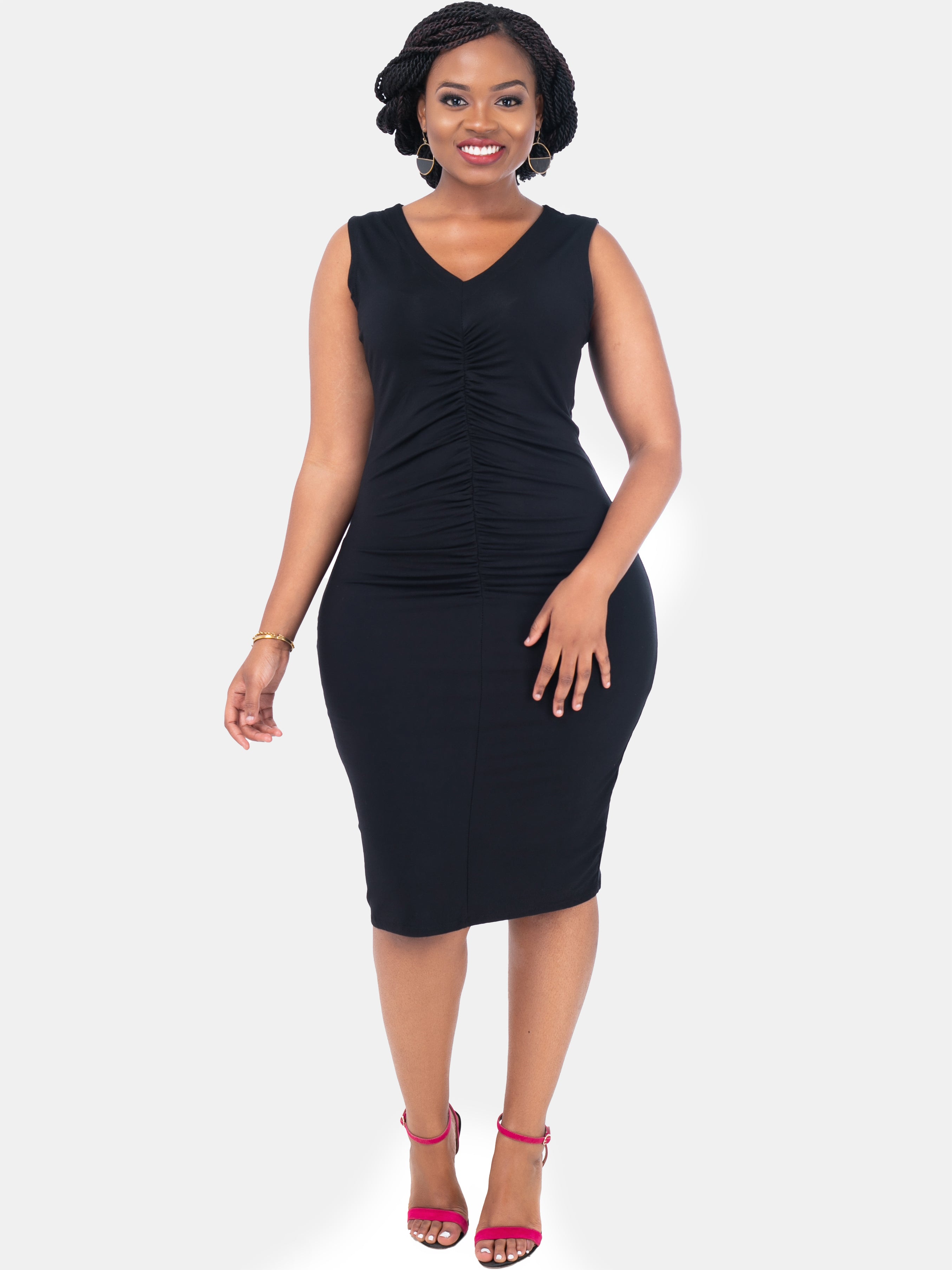 Vivo Vera V-Neck Dress - Black