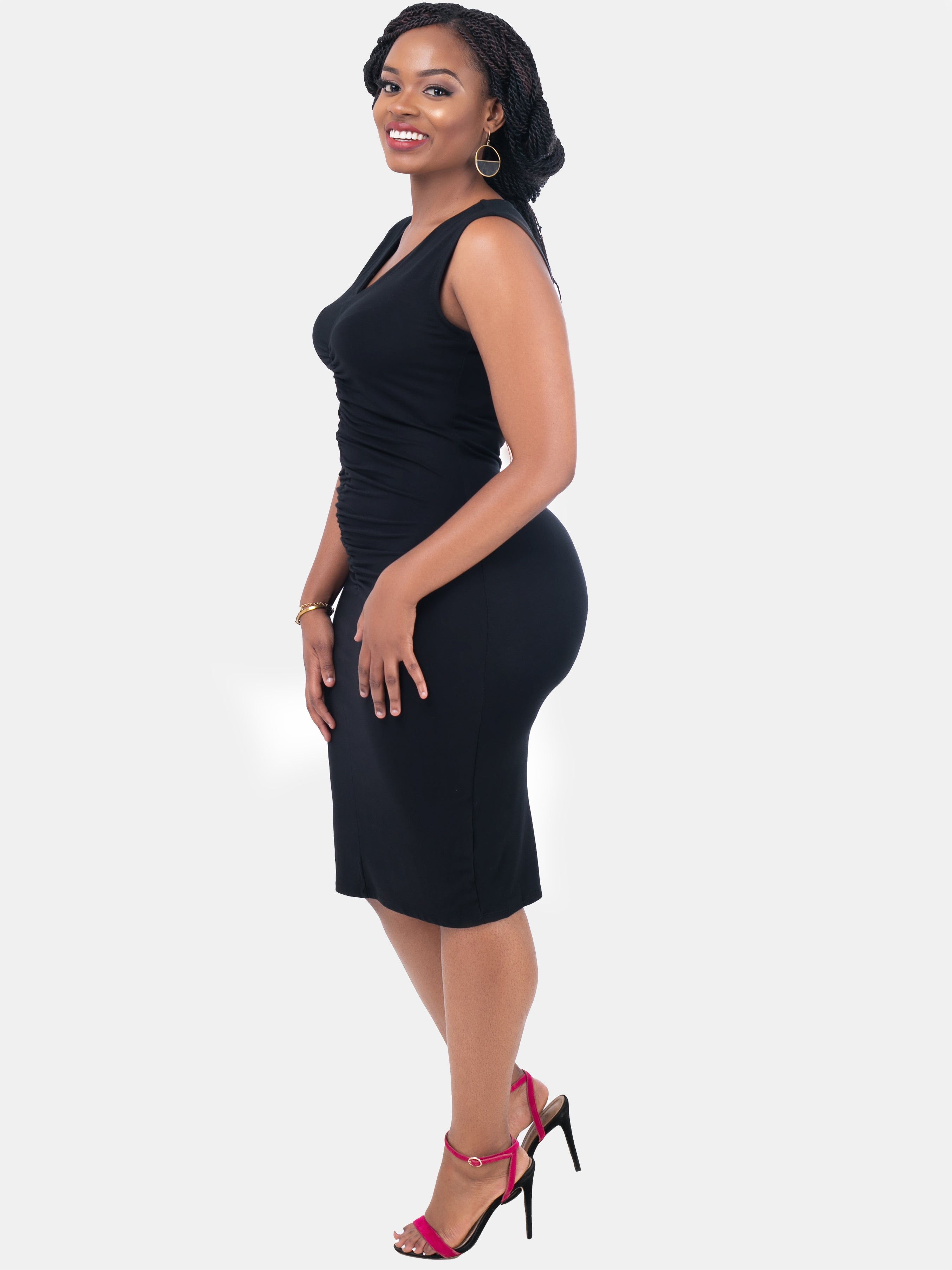 Vivo Vera V-Neck Dress - Black