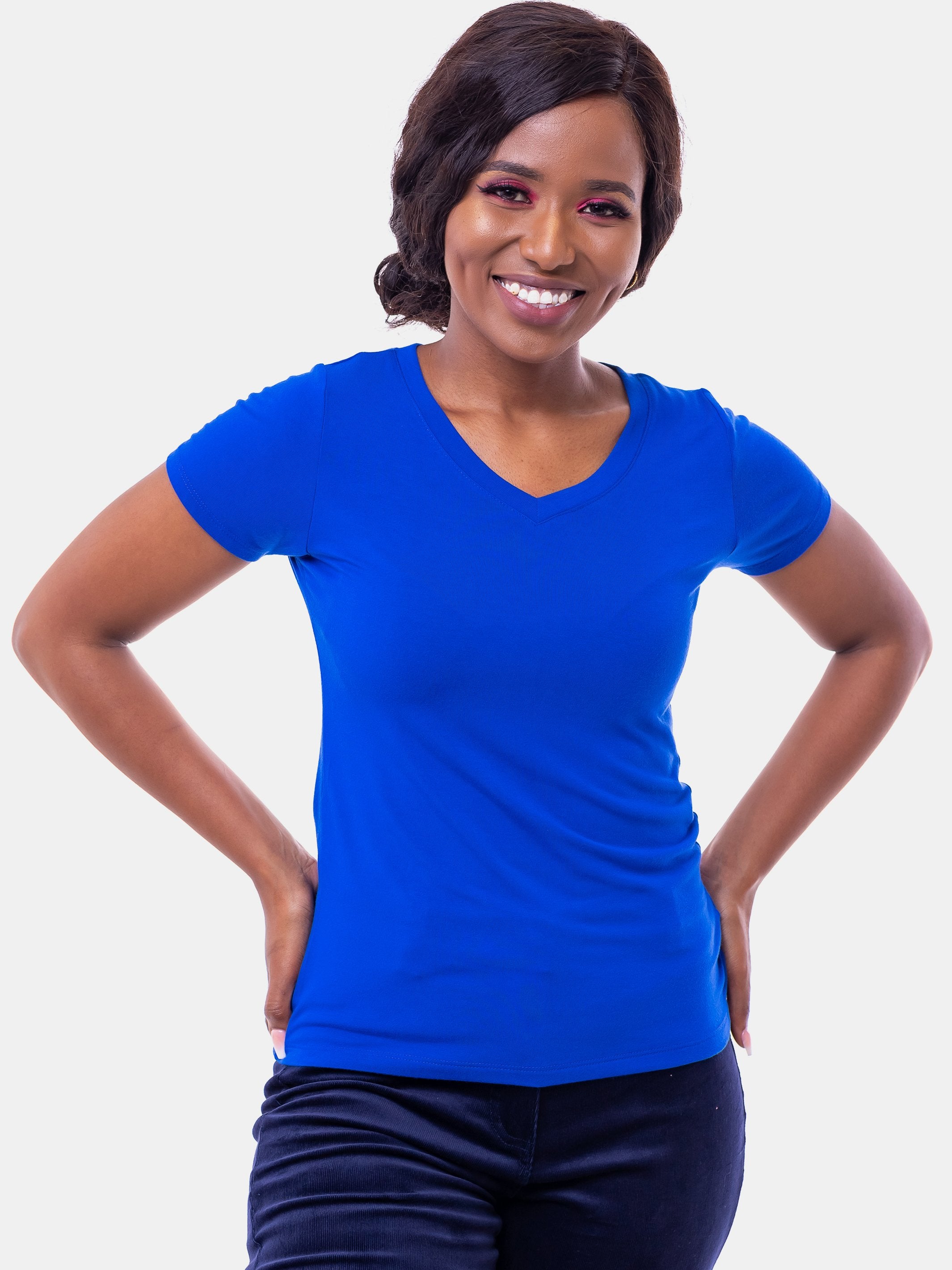 Vivo V-Neck T-Shirt- Royal Blue - Shop Zetu