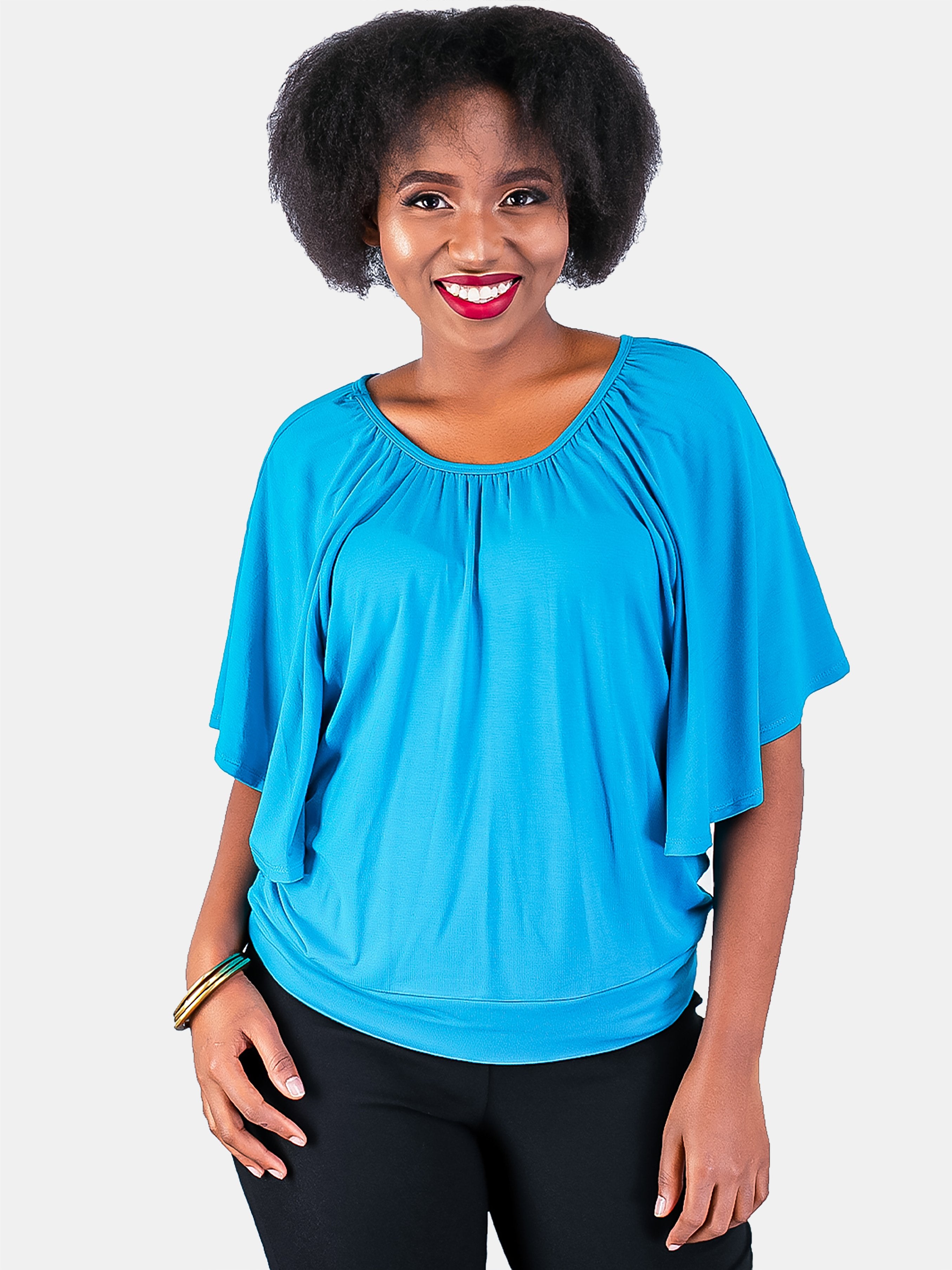 Vivo Winnie Winged Top - Turquoise - Shop Zetu