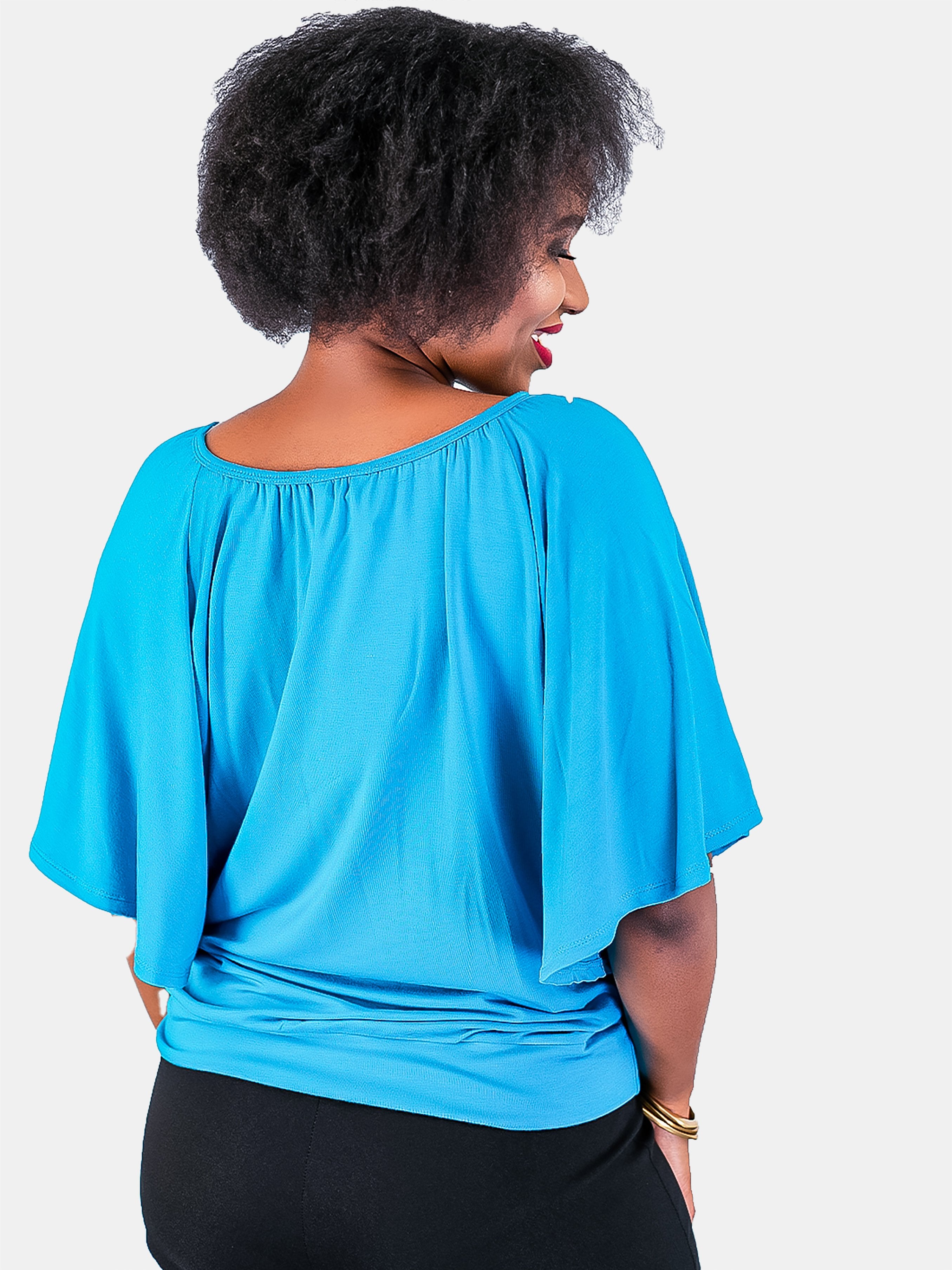 Vivo Winnie Winged Top - Turquoise - Shop Zetu