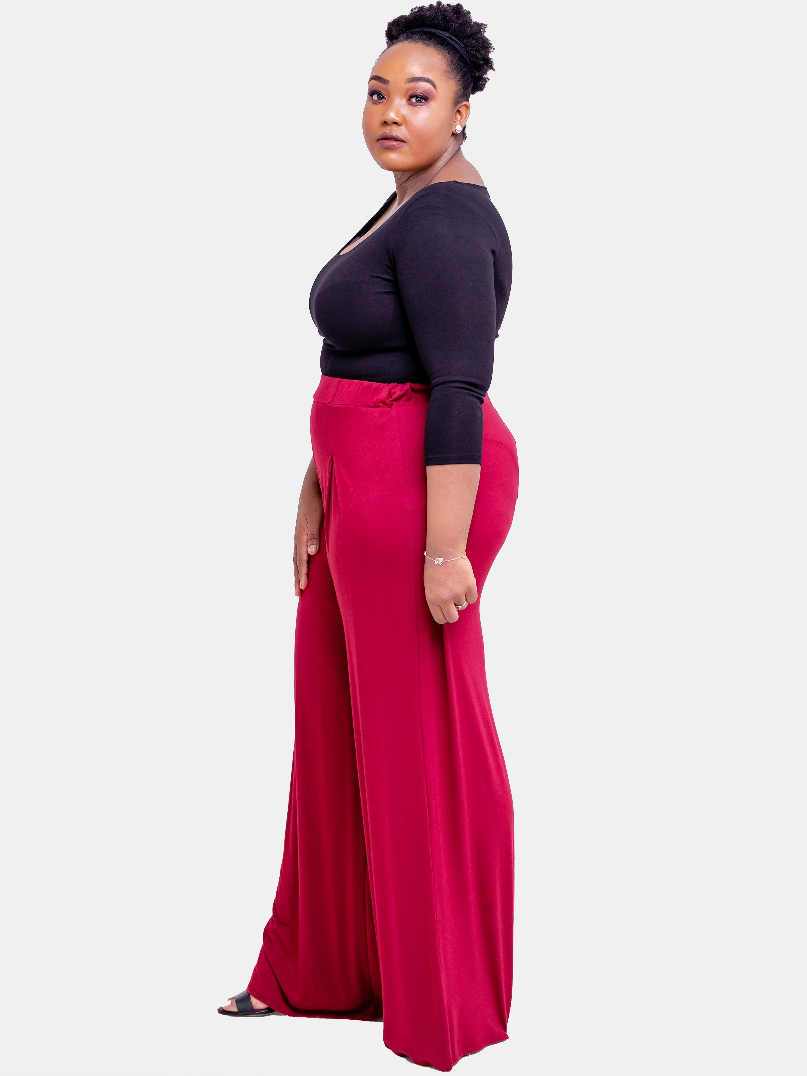 Vivo Yoga Palazzo Pants - Maroon - Shop Zetu