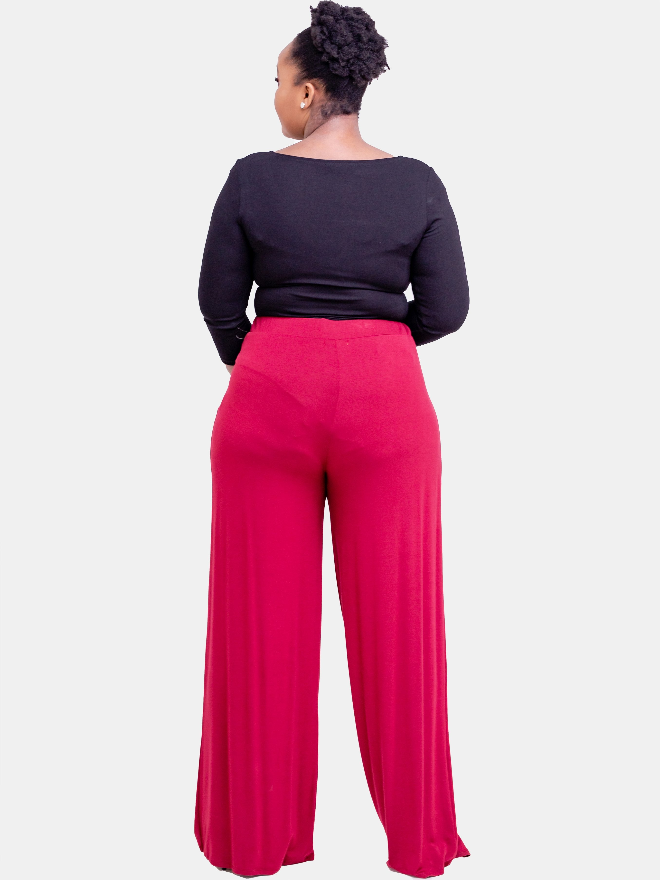 Vivo Yoga Palazzo Pants - Maroon - Shop Zetu