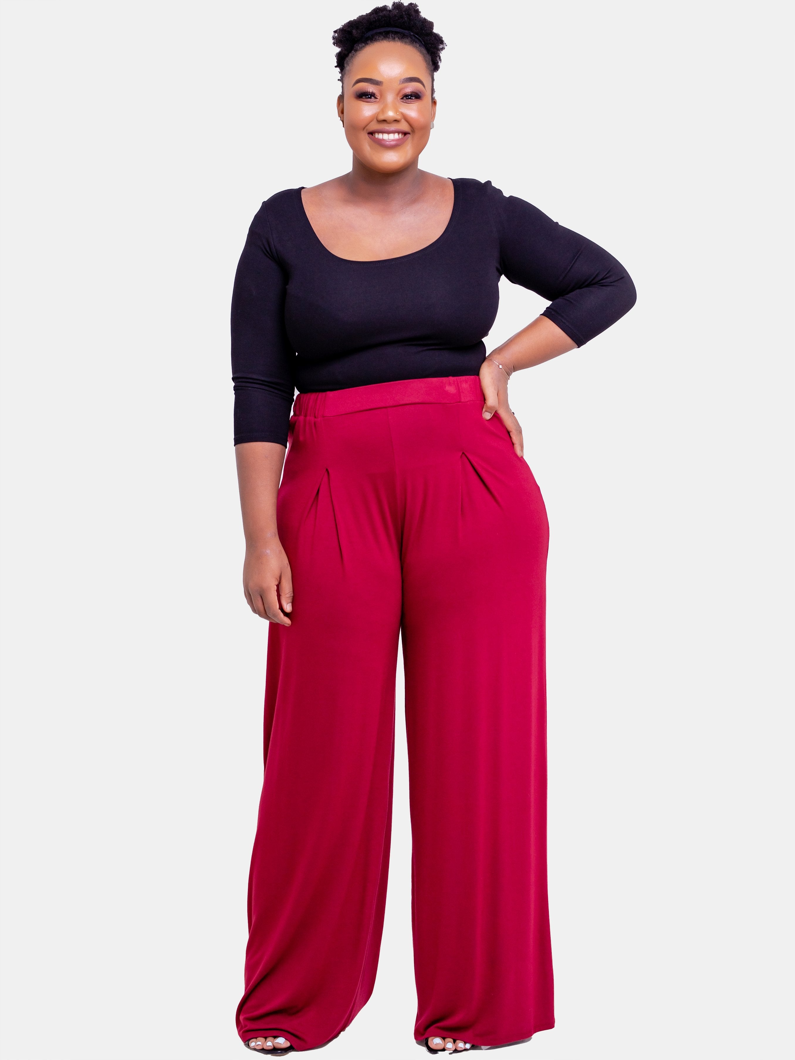 Vivo Yoga Palazzo Pants - Maroon - Shop Zetu