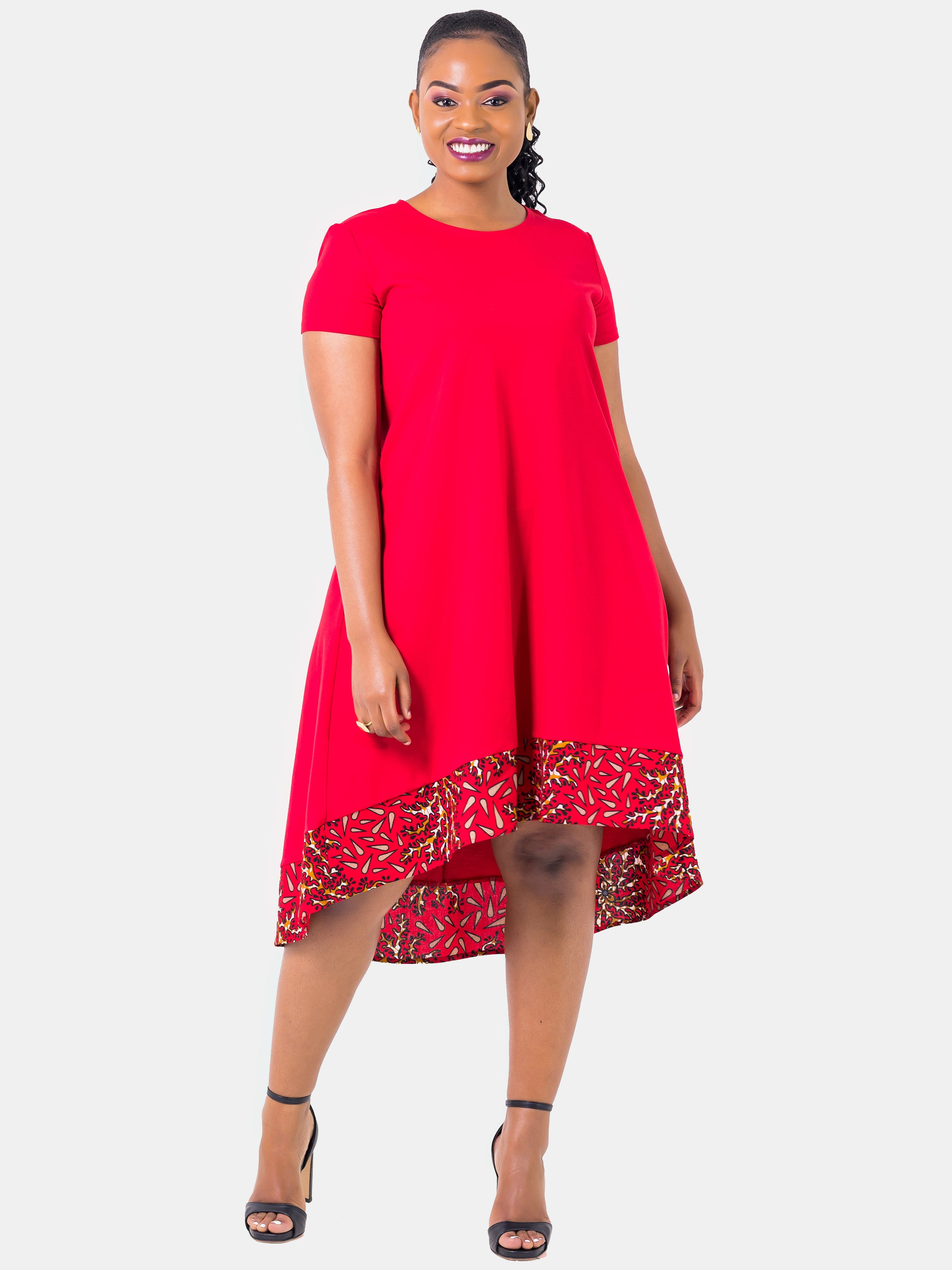 Vivo Mali High Low Dress - Red