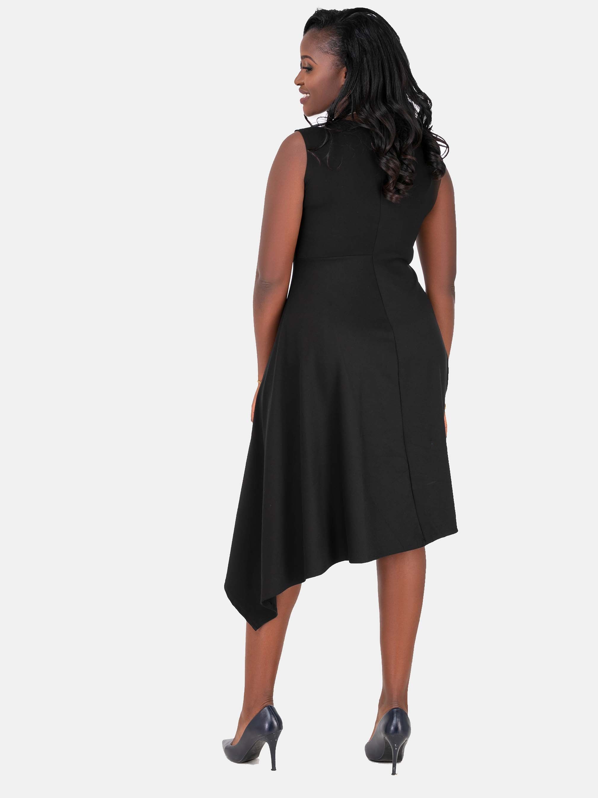 Vivo Asymmetrical Dress - Black / Off White