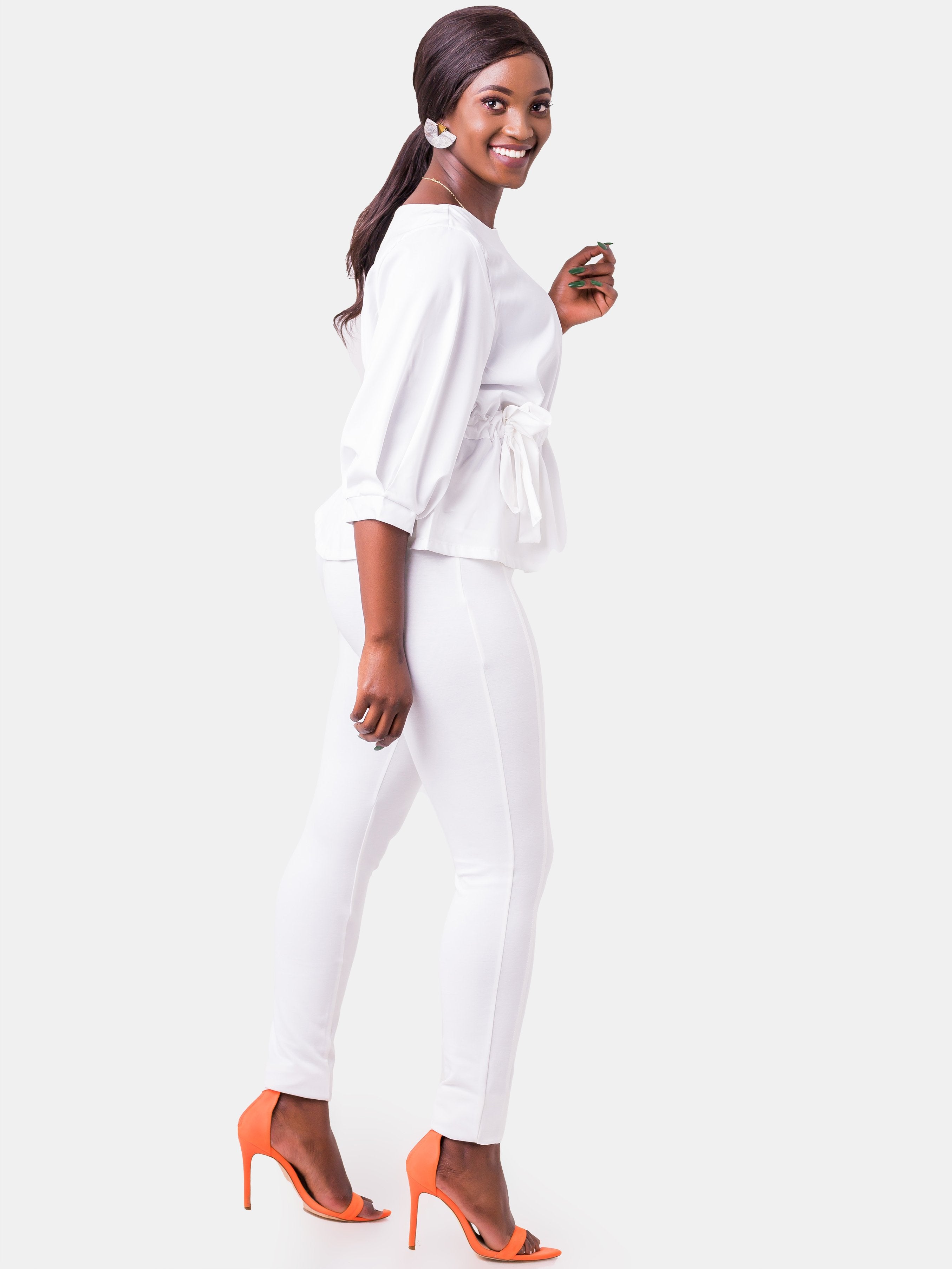 Vivo Panelled Leisure Pants - Off White - Shop Zetu