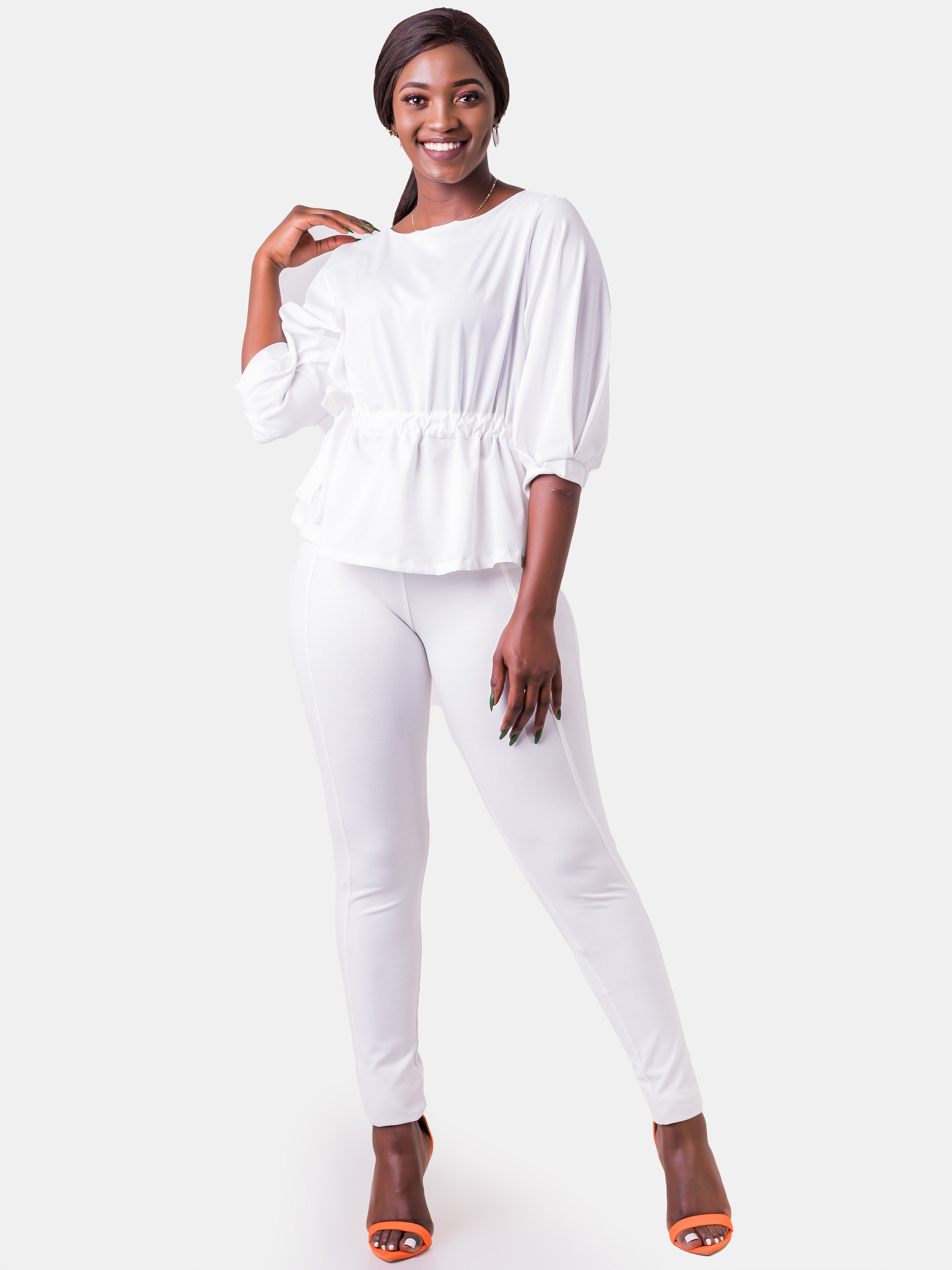 Vivo Panelled Leisure Pants - Off White - Shop Zetu