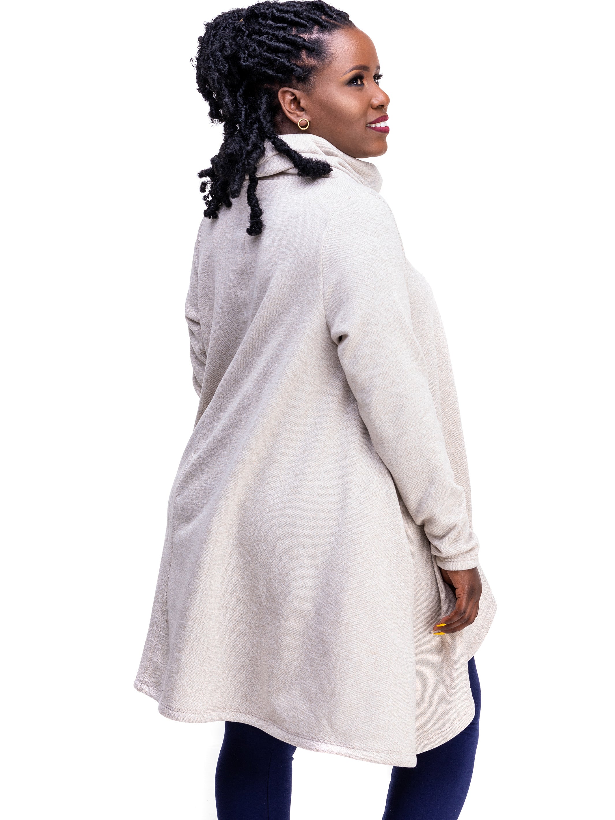 Vivo Basic Imelda Cowl Sweater - Buttermilk