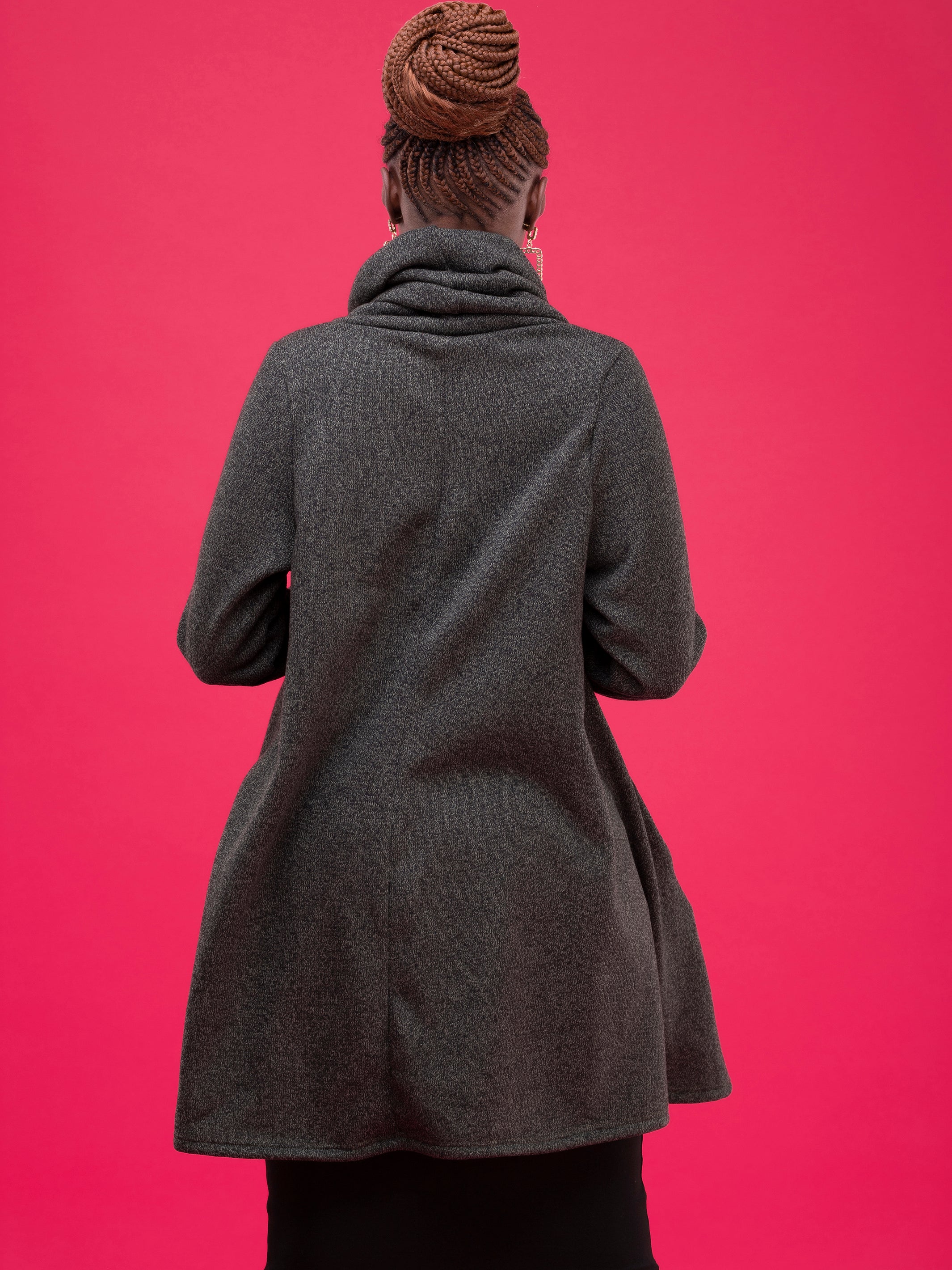 Vivo Basic Imelda Cowl Sweater - Green