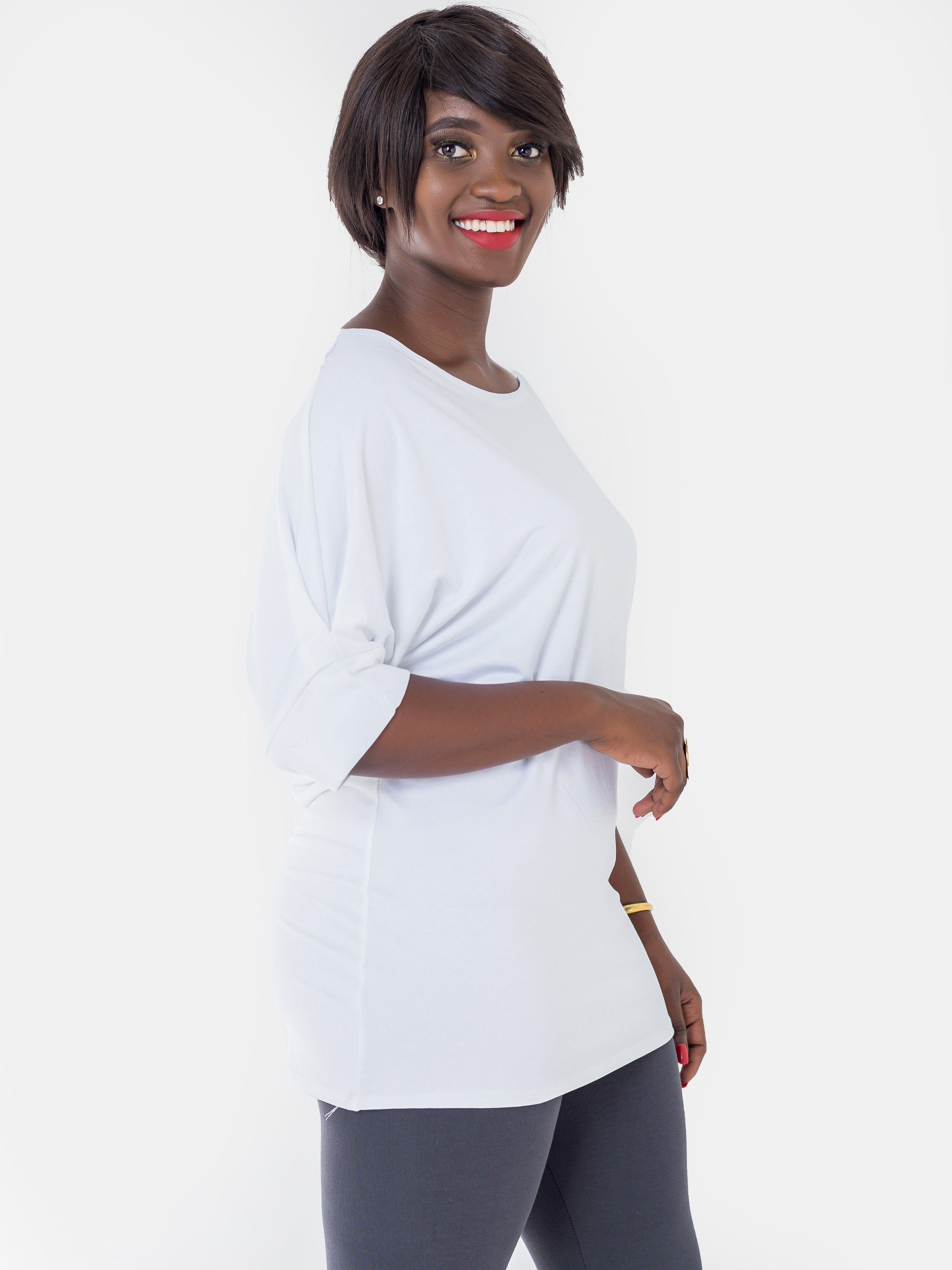 Vivo Abby Loose Top - White - Shop Zetu