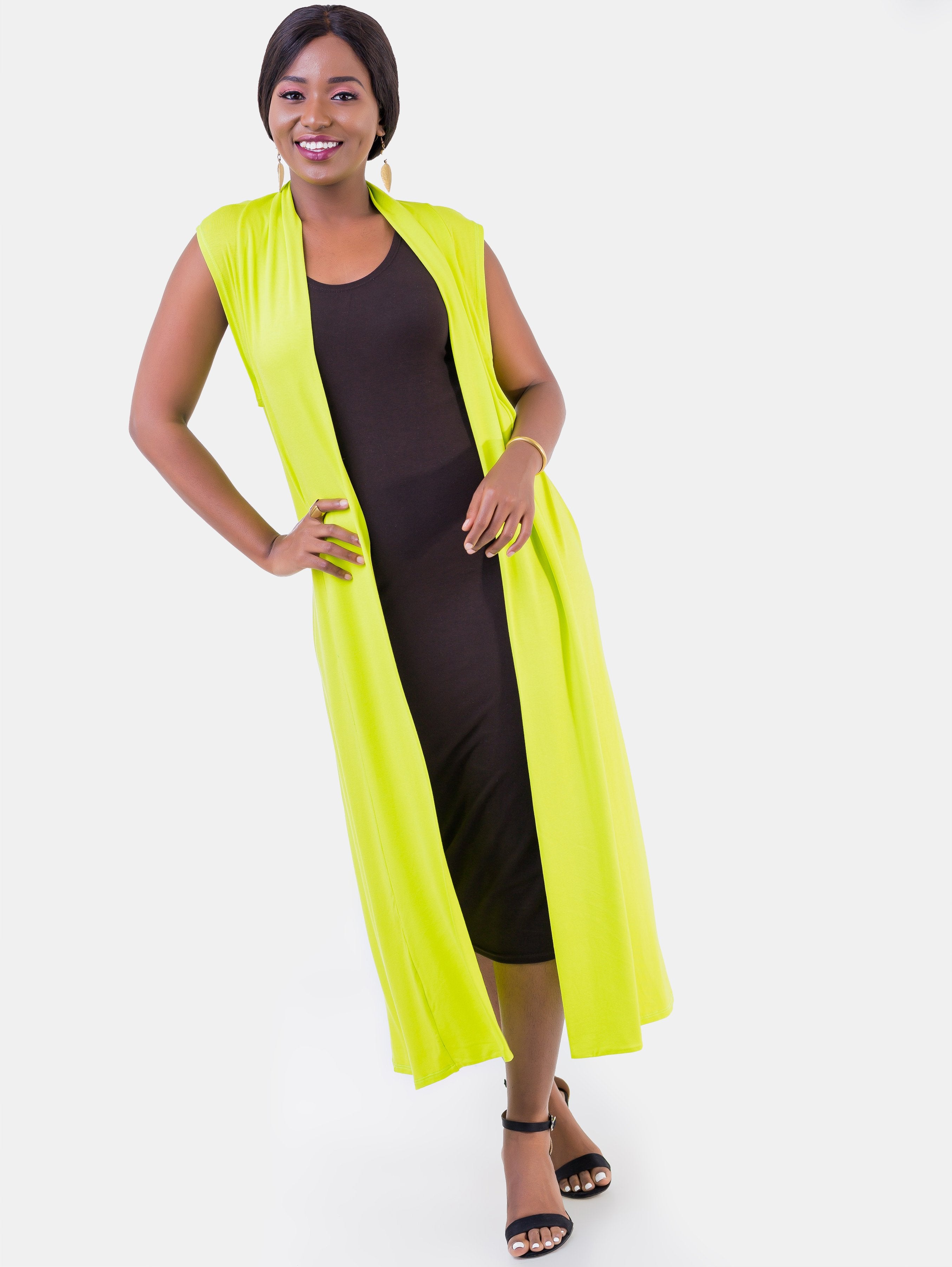 Vivo Sleeveless Long  Lily Waterfall - Lime Green - Shop Zetu