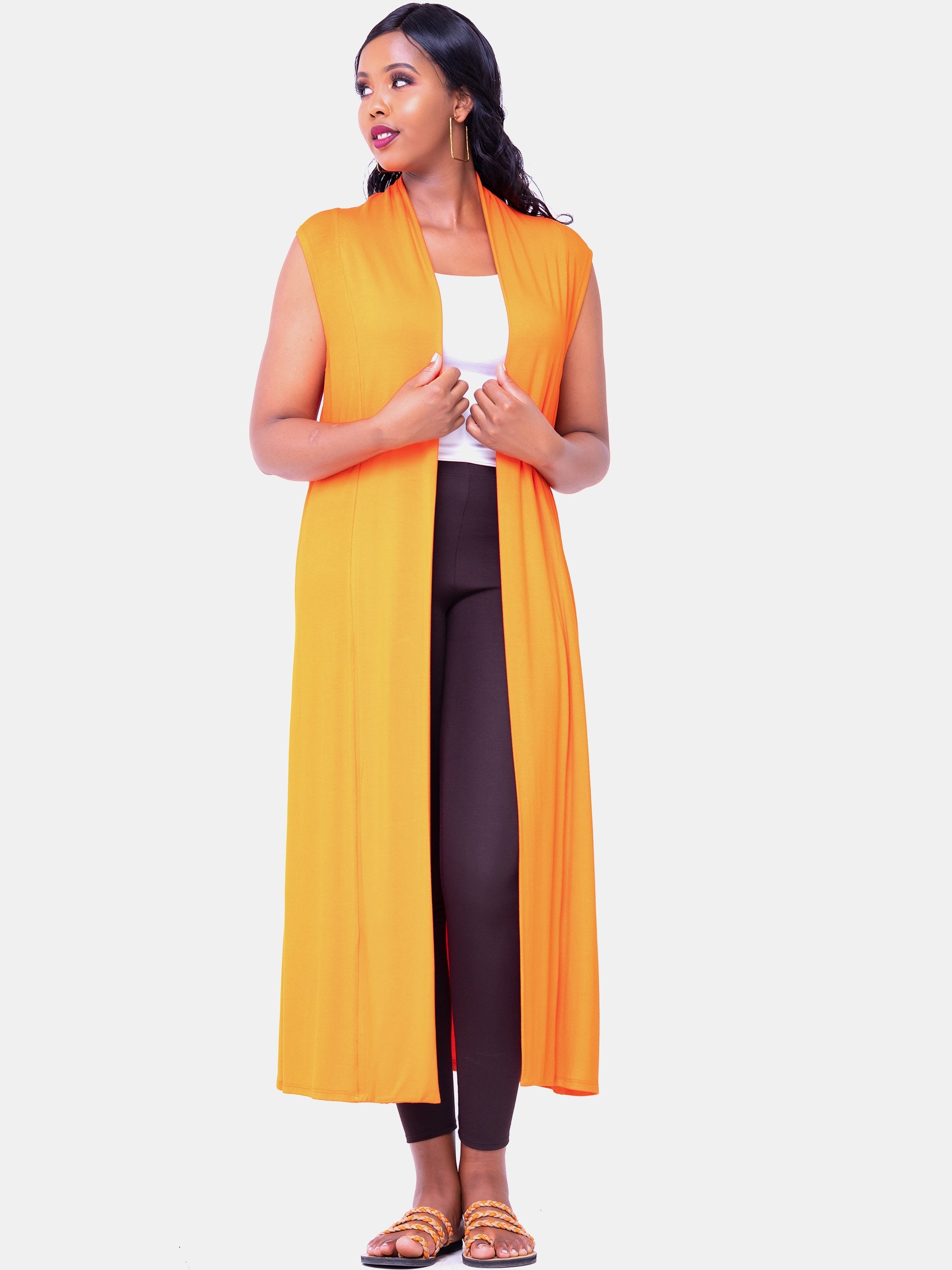 Vivo Sleeveless Long  Lily Waterfall - Orange - Shop Zetu