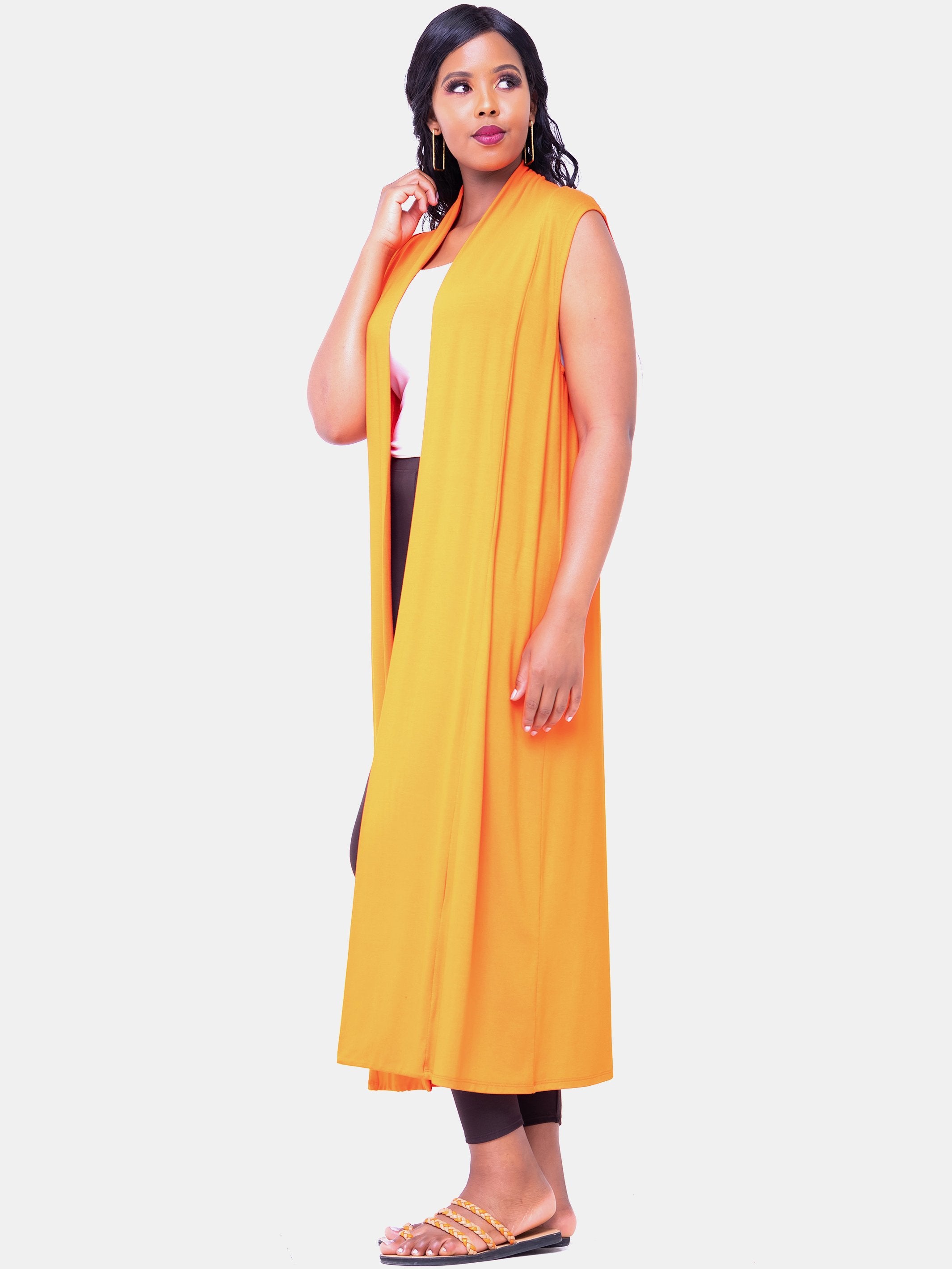 Vivo Sleeveless Long  Lily Waterfall - Orange - Shop Zetu