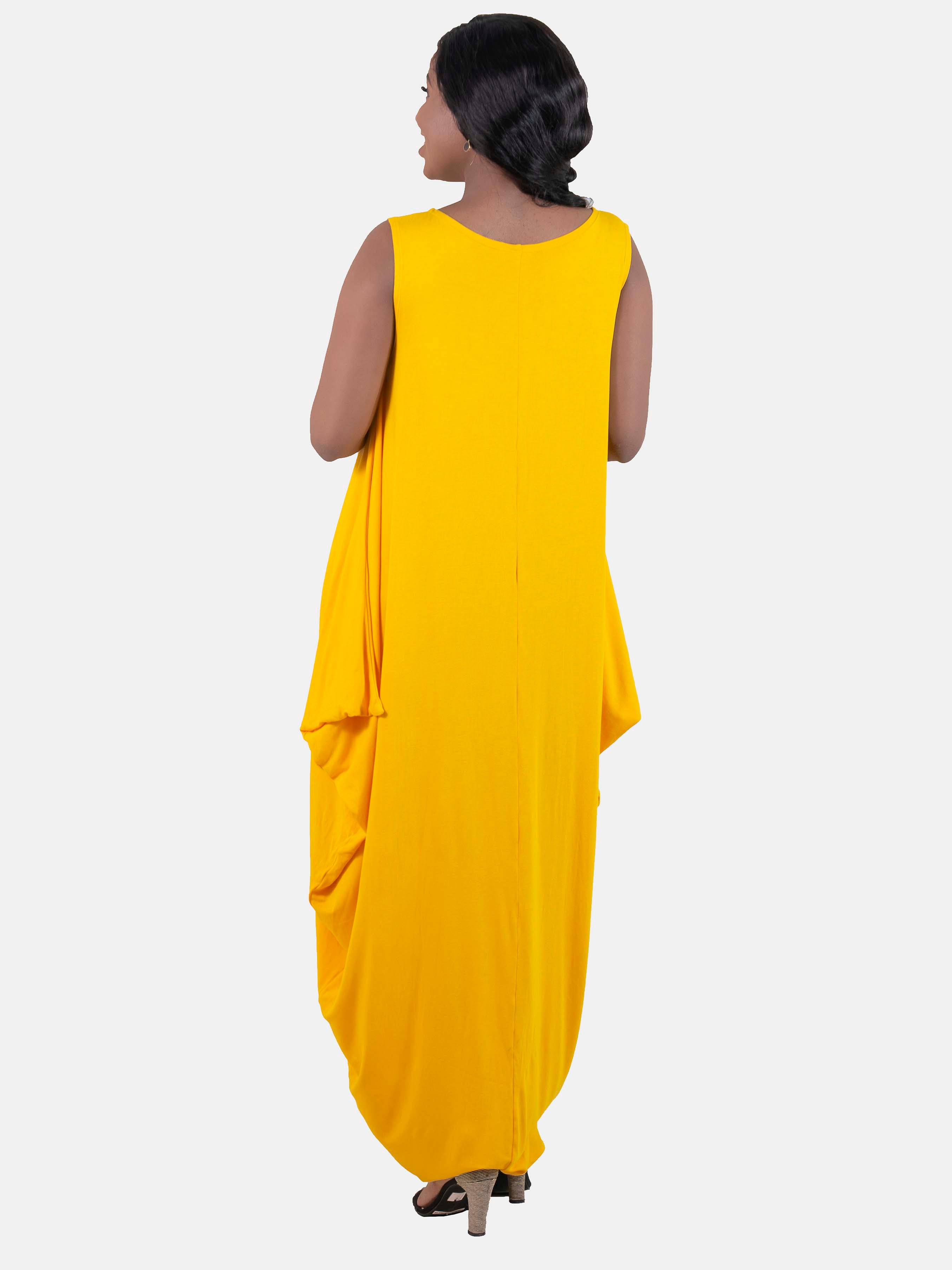 Vivo Basic Salma Maxi Boat Neck Dress - Yellow