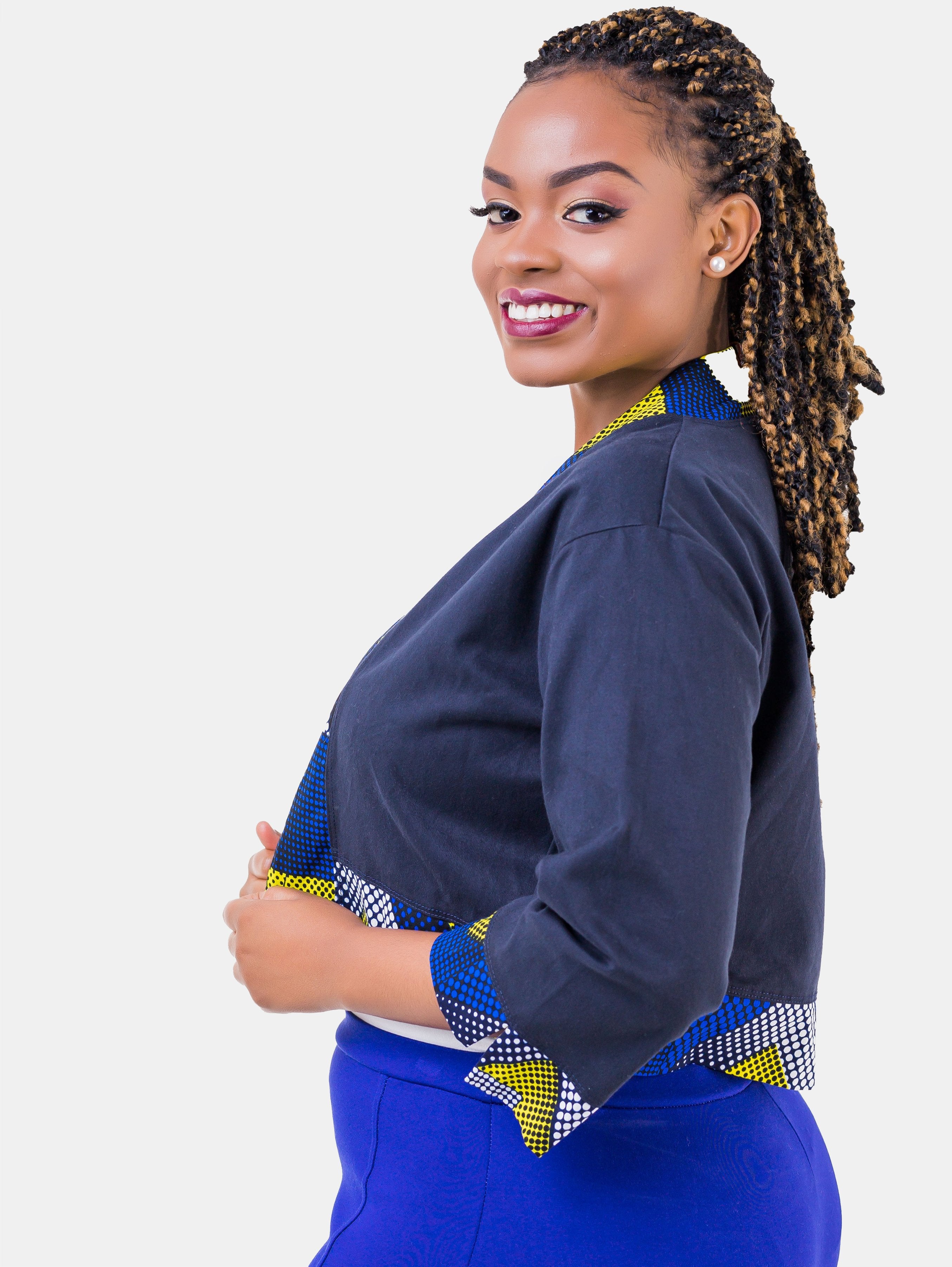 Vivo Amani Ankara Jacket - Blue Print (Special Offer) - Shop Zetu