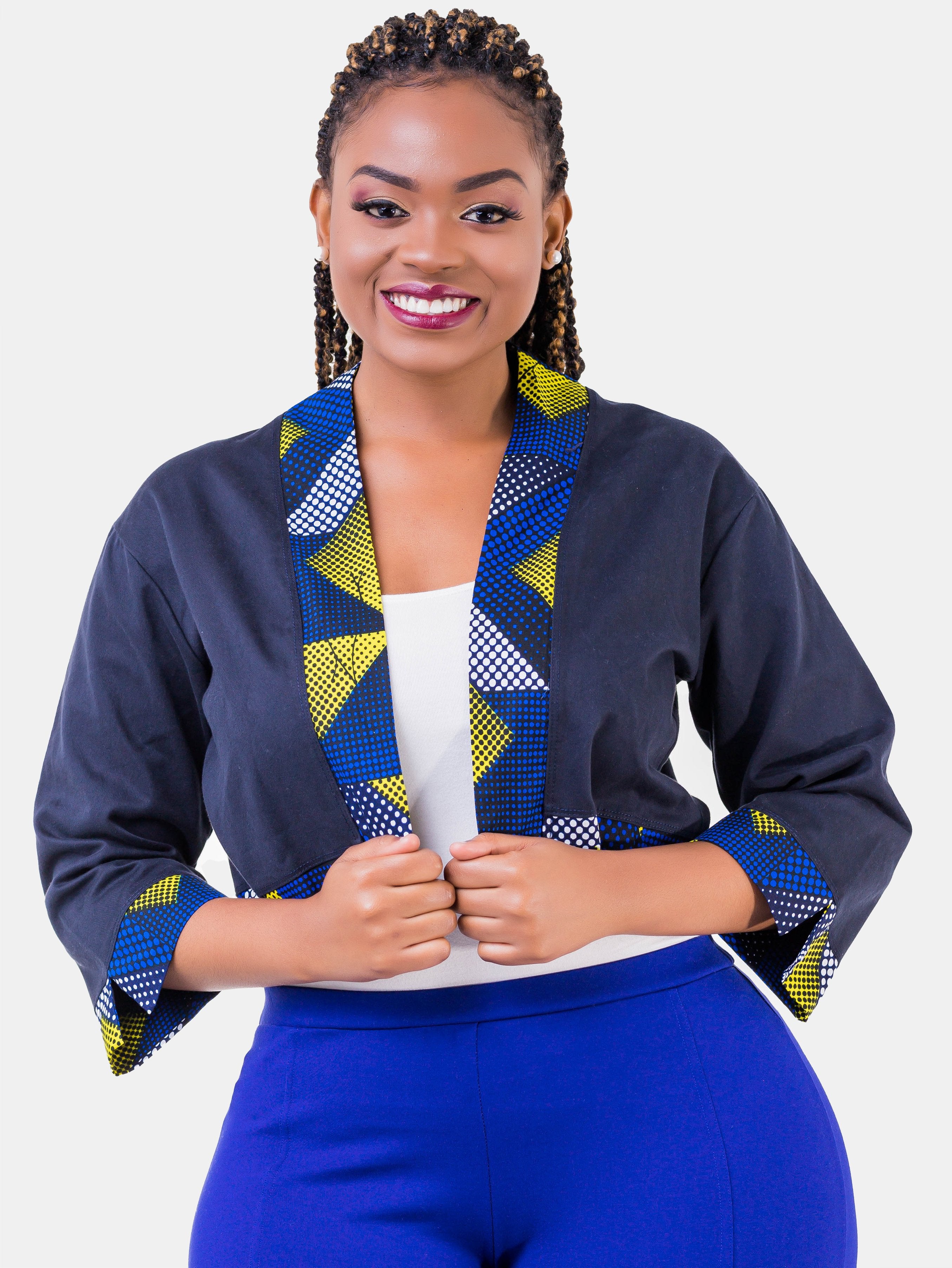 Vivo Amani Ankara Jacket - Blue Print (Special Offer) - Shop Zetu