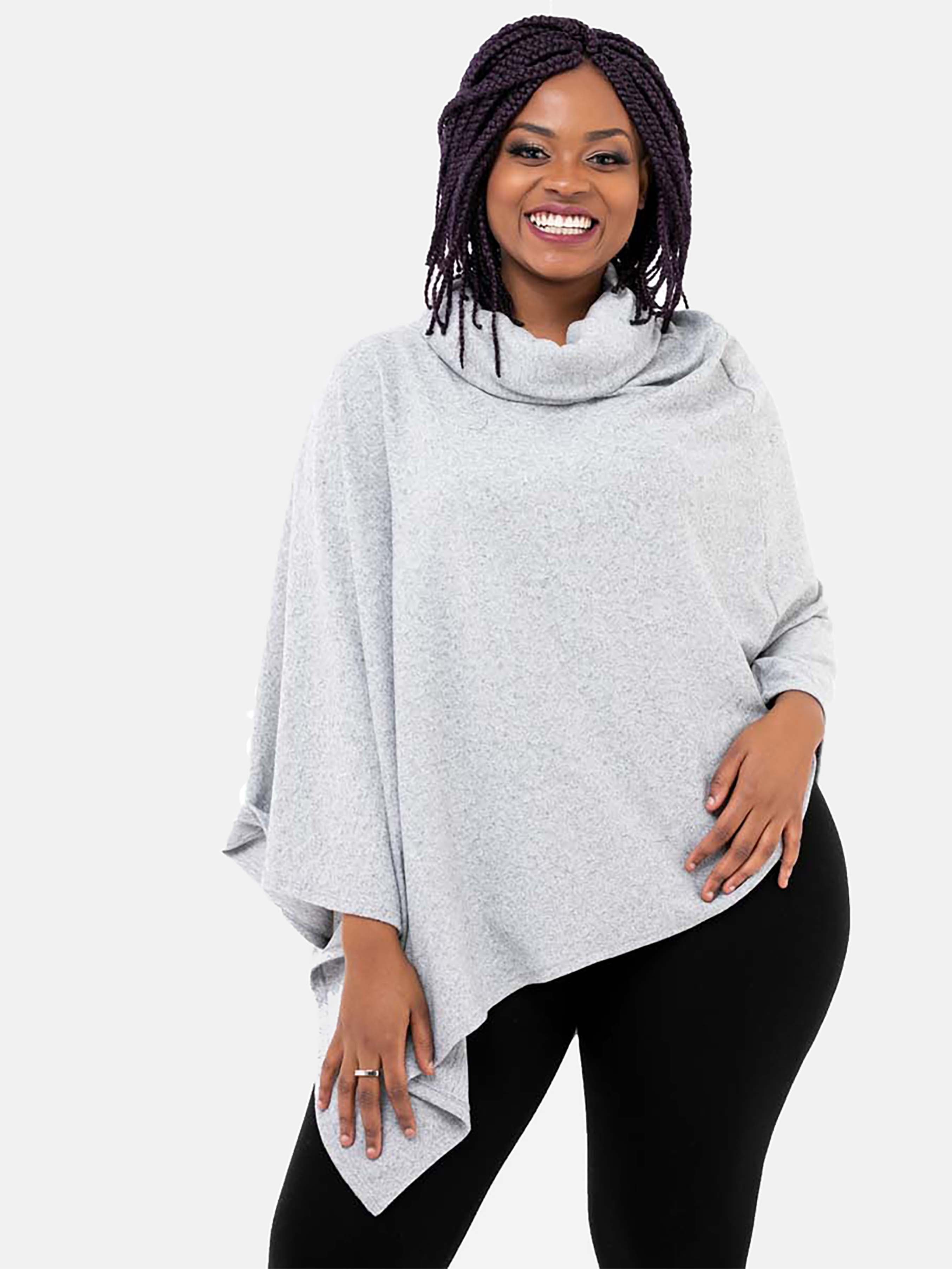 Vivo Basic Asymmetric Poncho - Grey