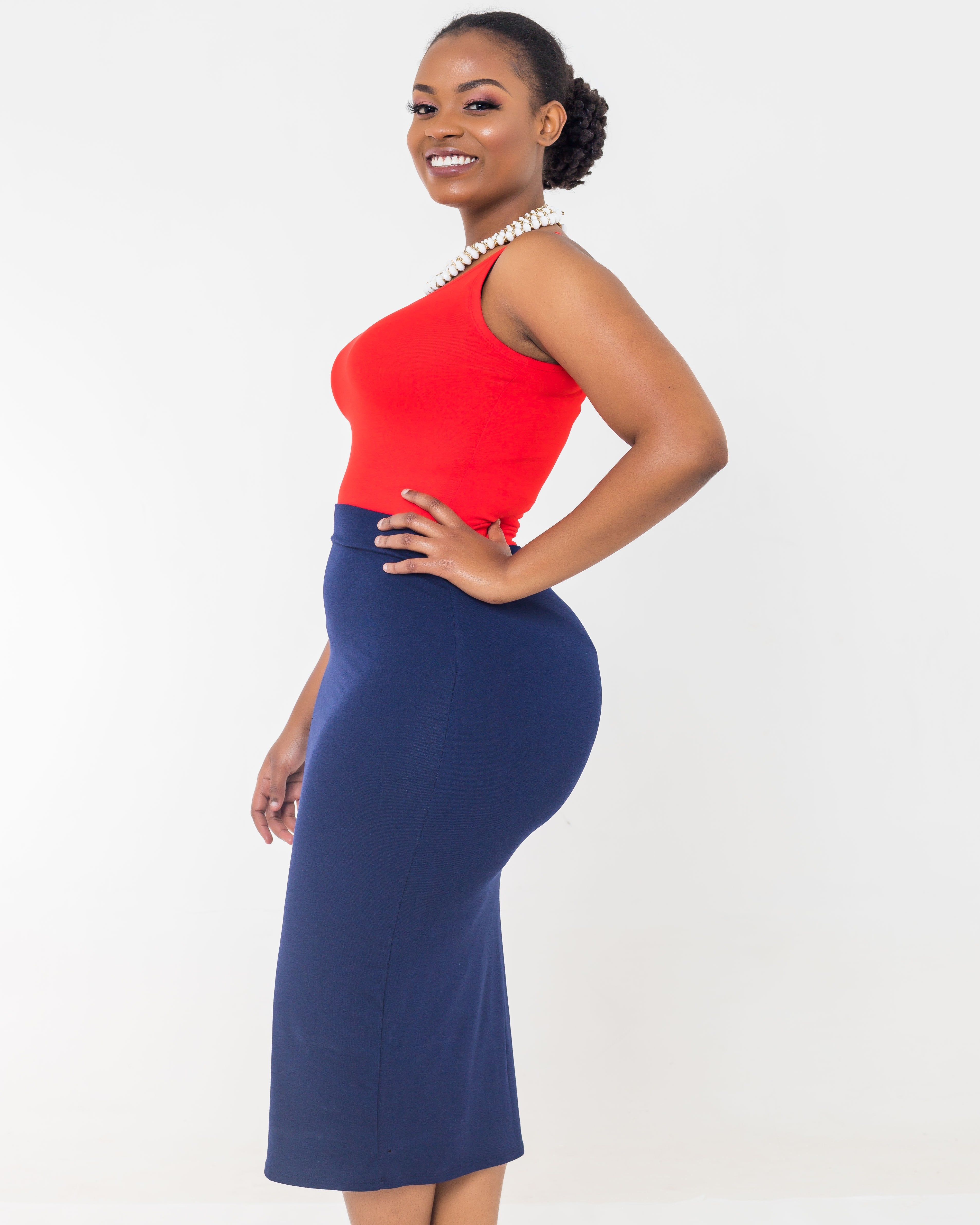 Vivo Leilah Pencil Skirt Navy Blue Vivo Fashion Group Kenya