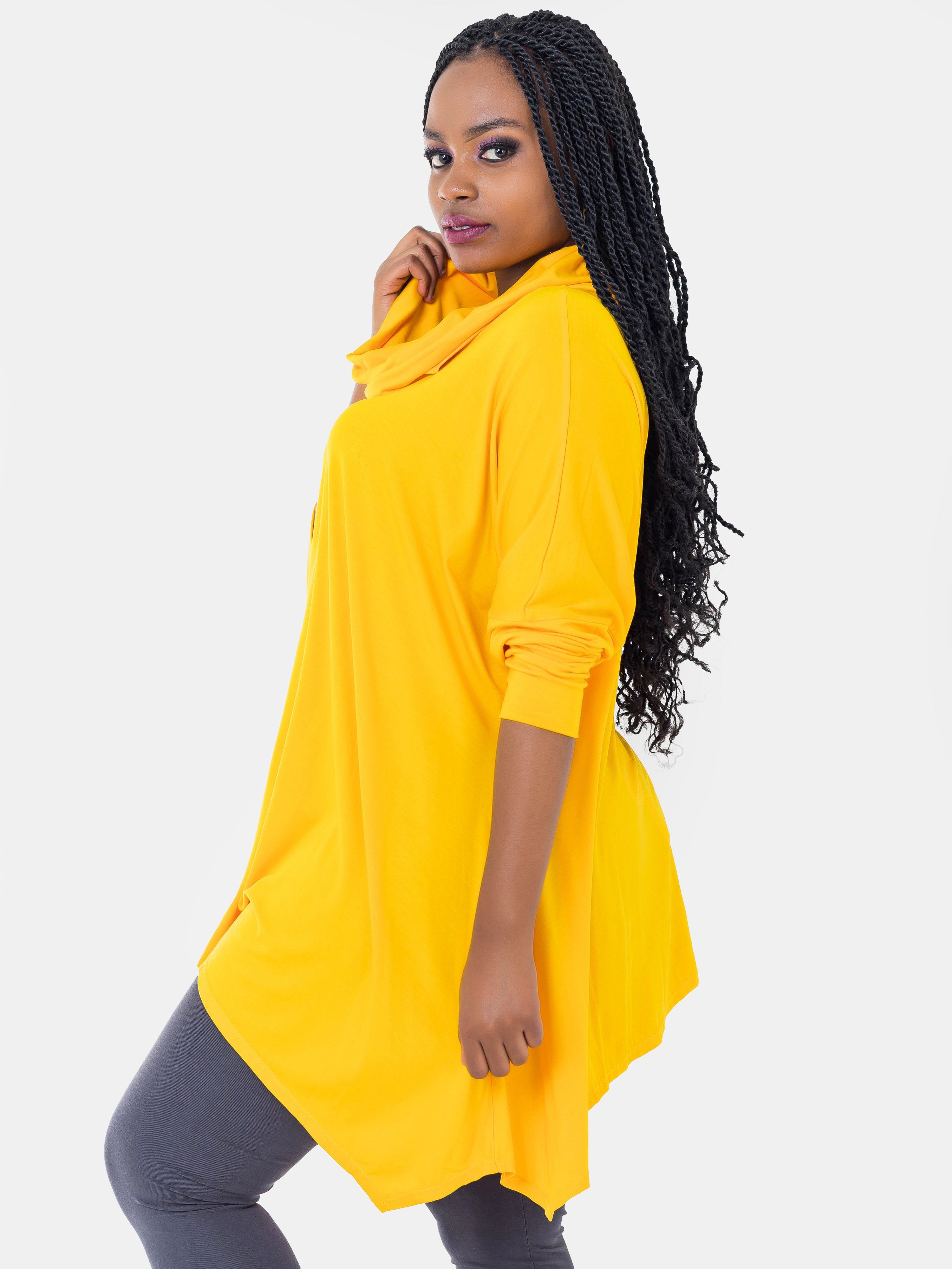 Vivo Angela Cowl Top - Yellow - Shop Zetu