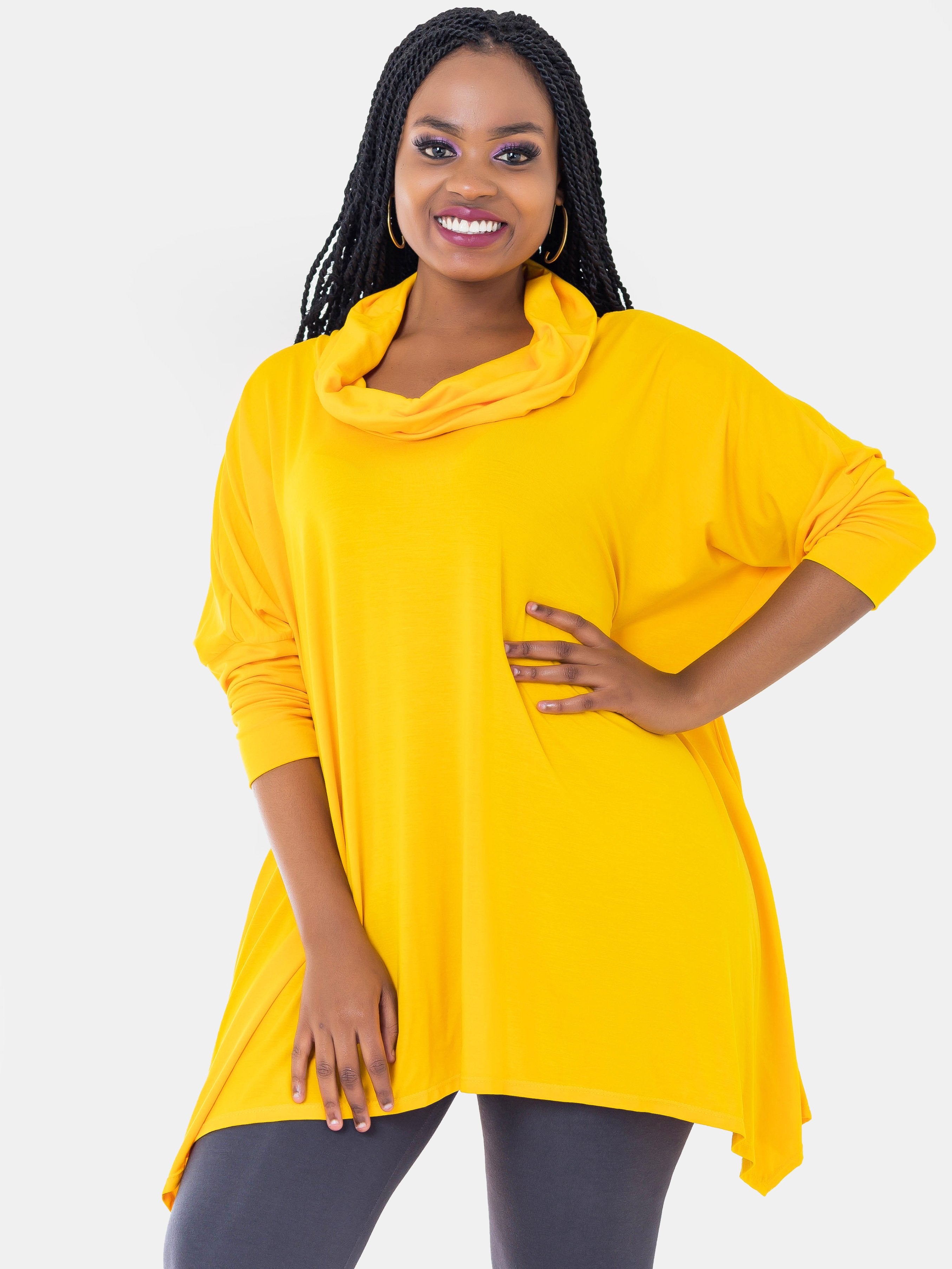 Vivo Angela Cowl Top - Yellow - Shop Zetu