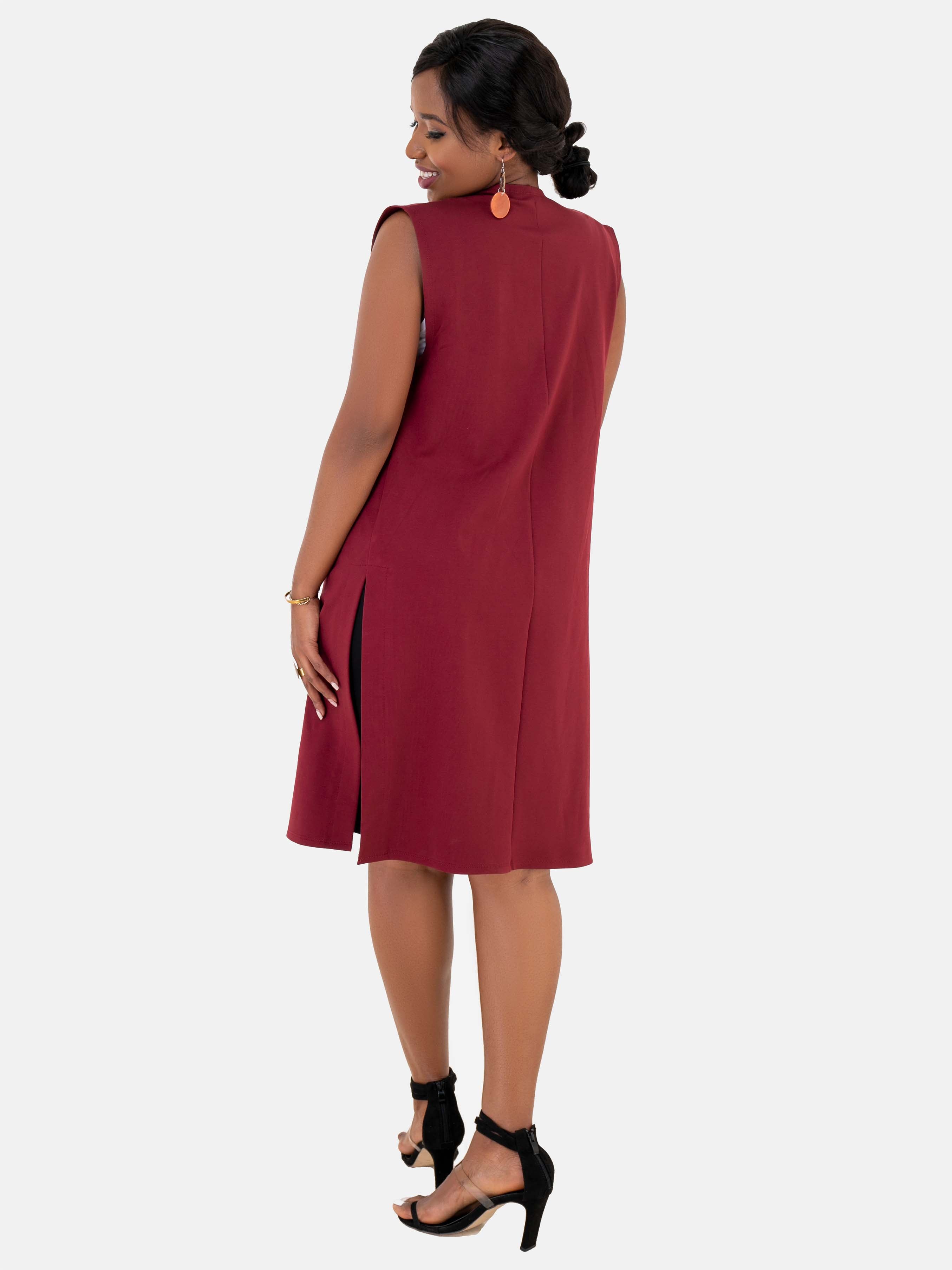 Vivo Basic Sleeveless Overcoat - Maroon