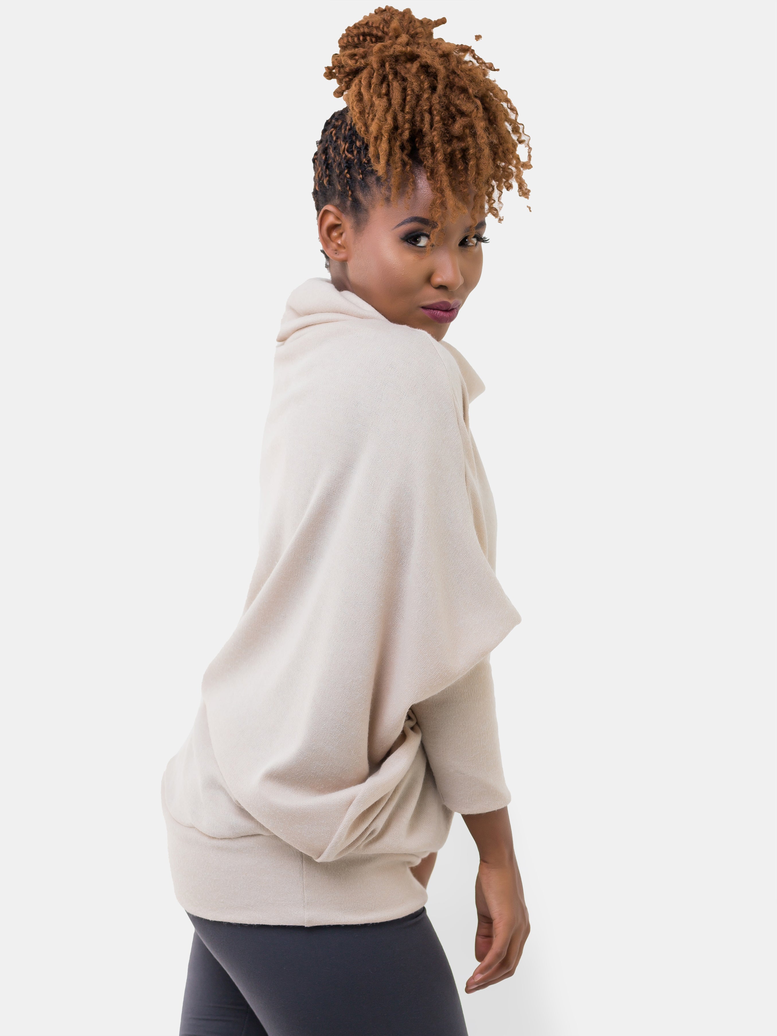 Vivo Basic Dolman Sweater - Taupe