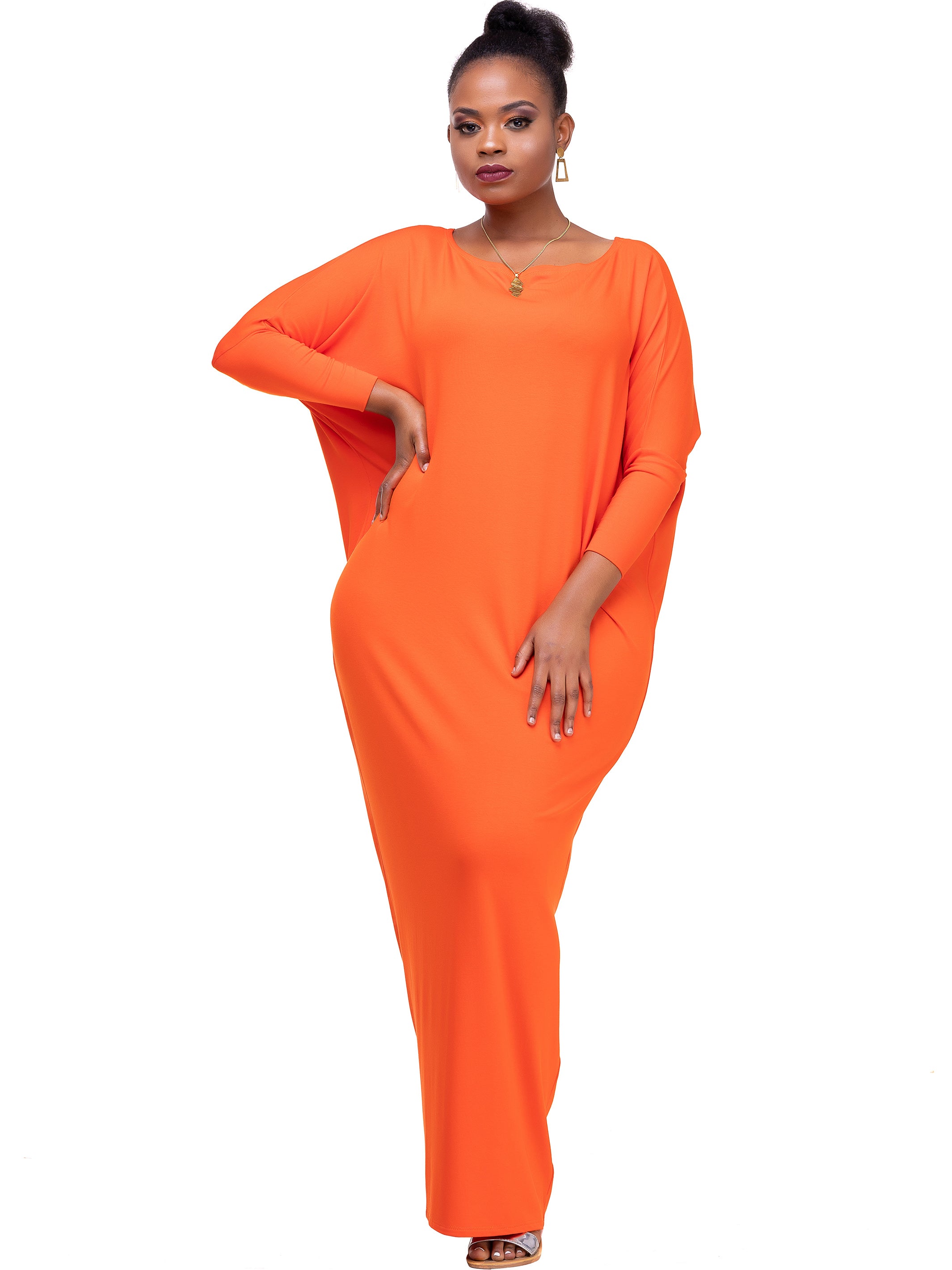 Sowairina Lea Maternity Maxi Kaftan - Orange