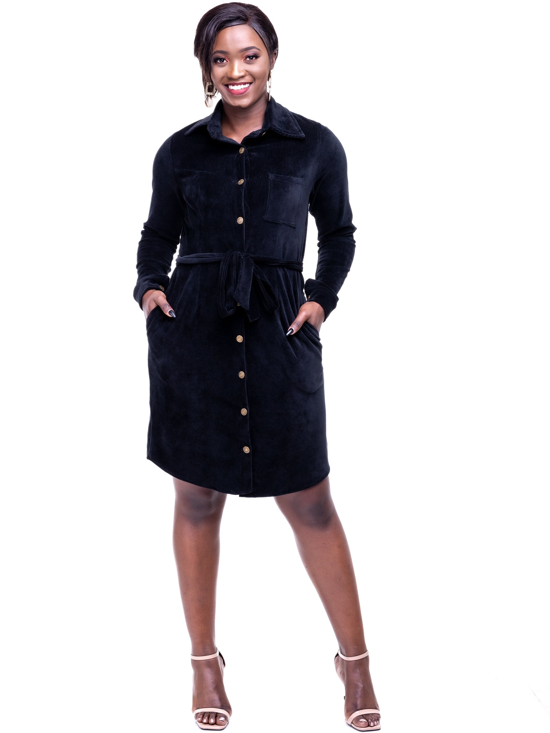 Safari Sahara Shirt Dress - Black - Shop Zetu