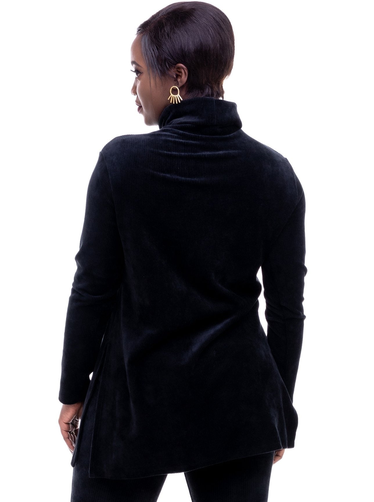 Safari Sahara Turtleneck Top - Black - Shop Zetu