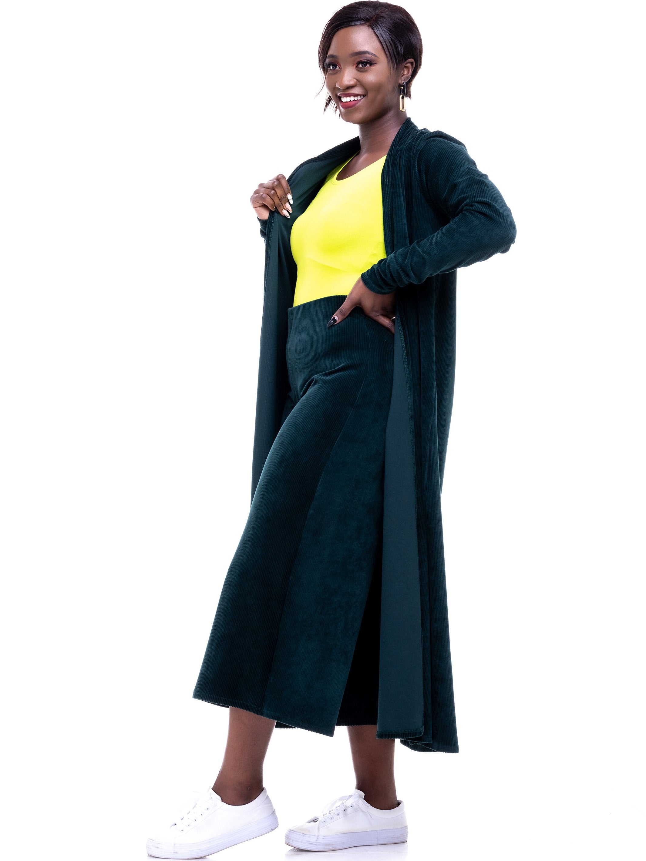 Safari Sahara Wide Leg Pants - Dark Green - Shop Zetu