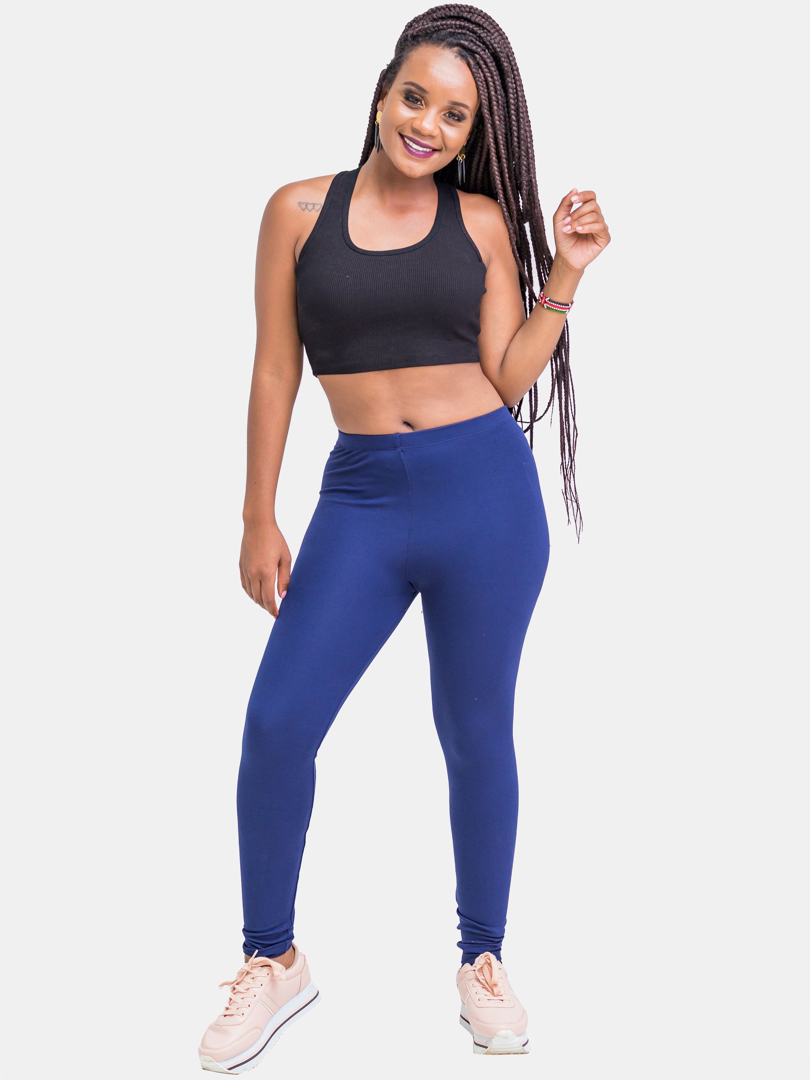 Zoya Leggings - Navy Blue - Shop Zetu