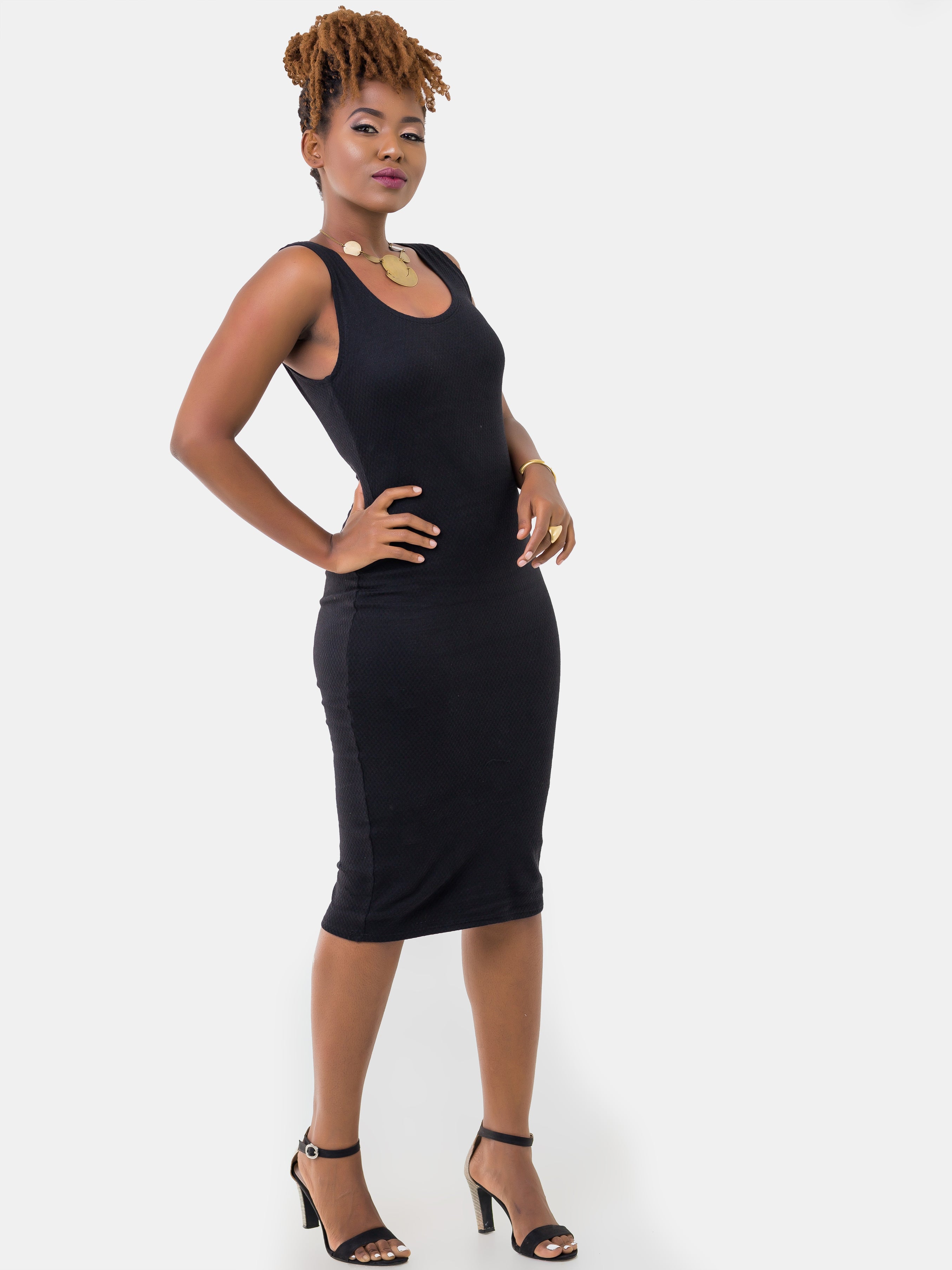 Vivo Roza Bodycon Dress - Black