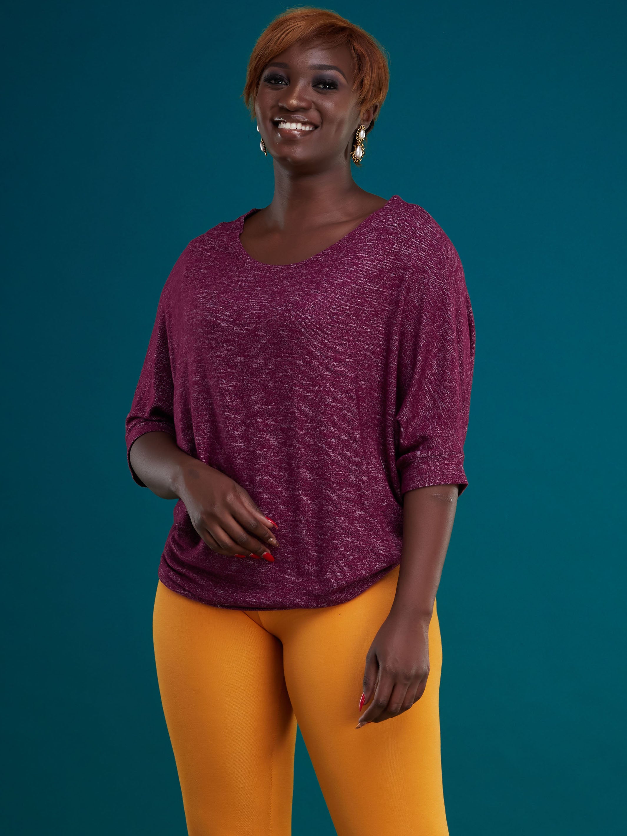 Vivo Basic Annie Dolman Top - Raspberry