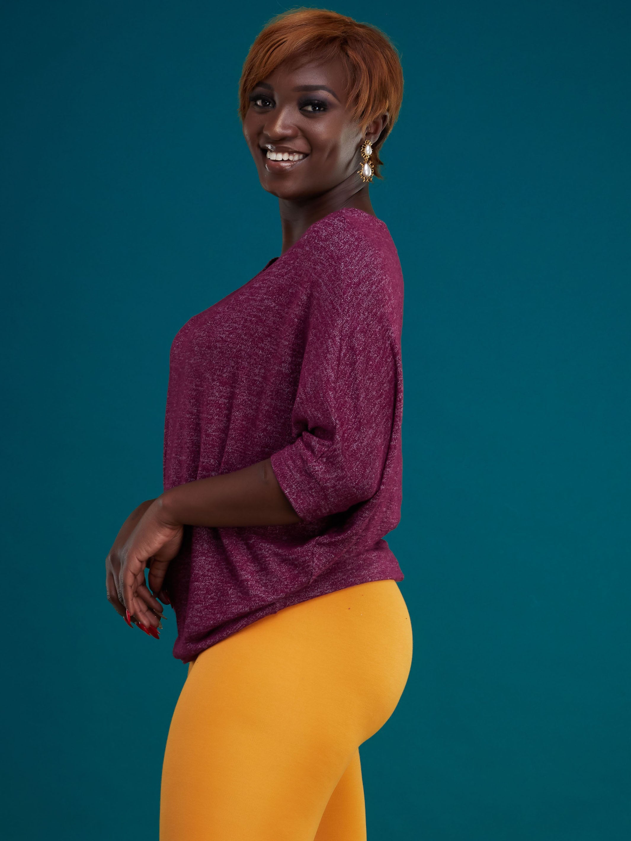 Vivo Basic Annie Dolman Top - Raspberry