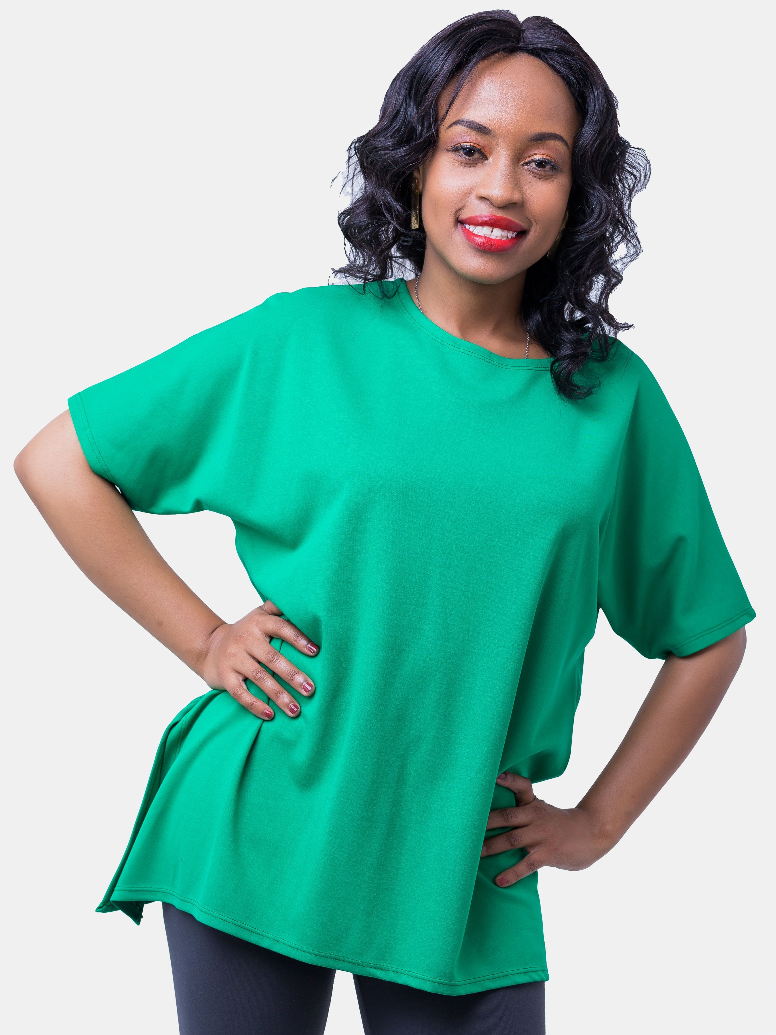 Vivo Kena Side Slit Top - Green - Shop Zetu