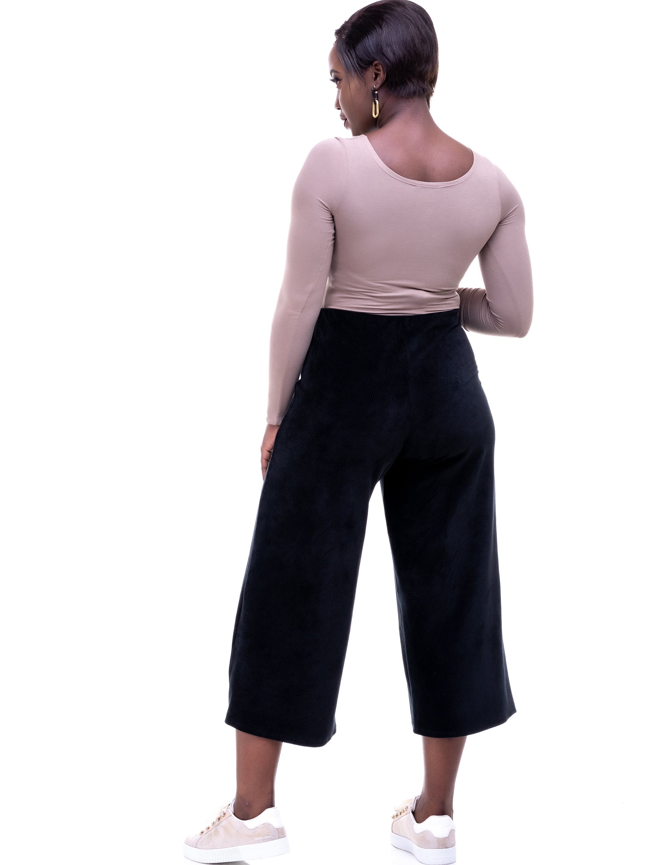 Safari Sahara Wide Leg Pants - Black - Shop Zetu